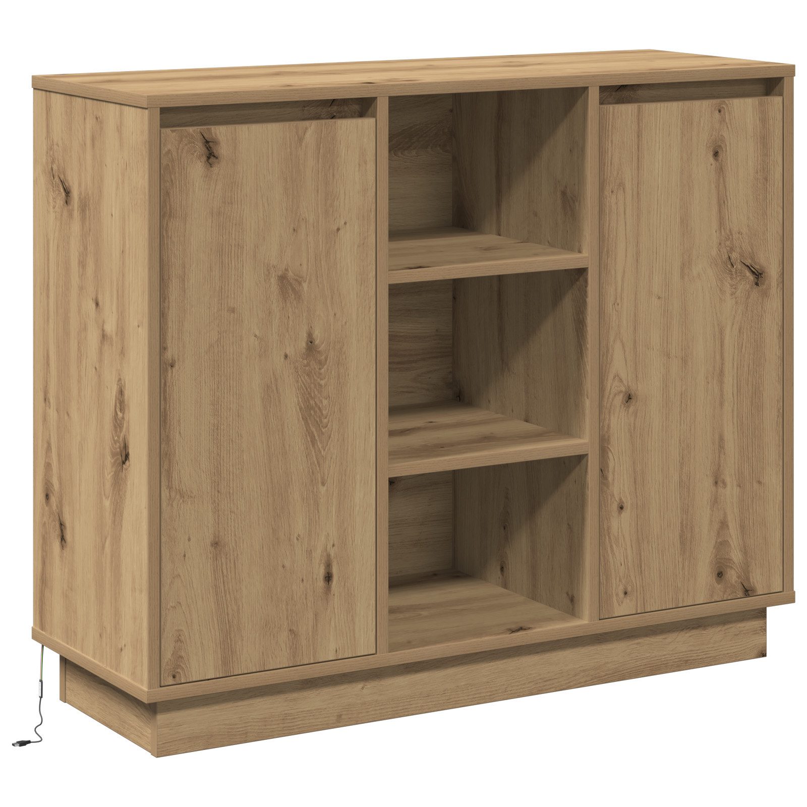 vidaXL Nachttisch Sideboard mit LED Eichenholz günstig online kaufen