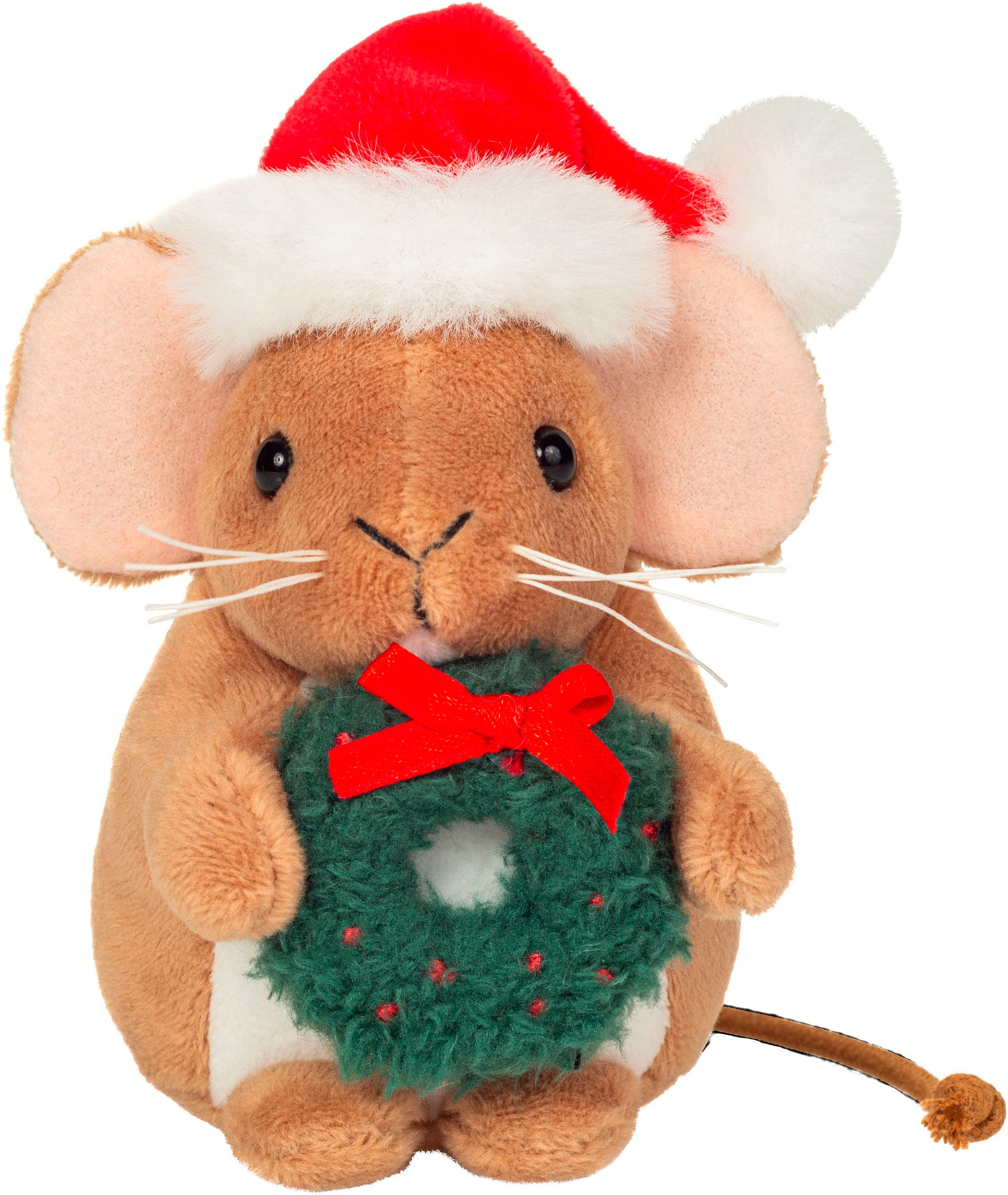 Teddy Hermann® Kuscheltier Weihnachtsmaus mit Kranz, günstig online kaufen