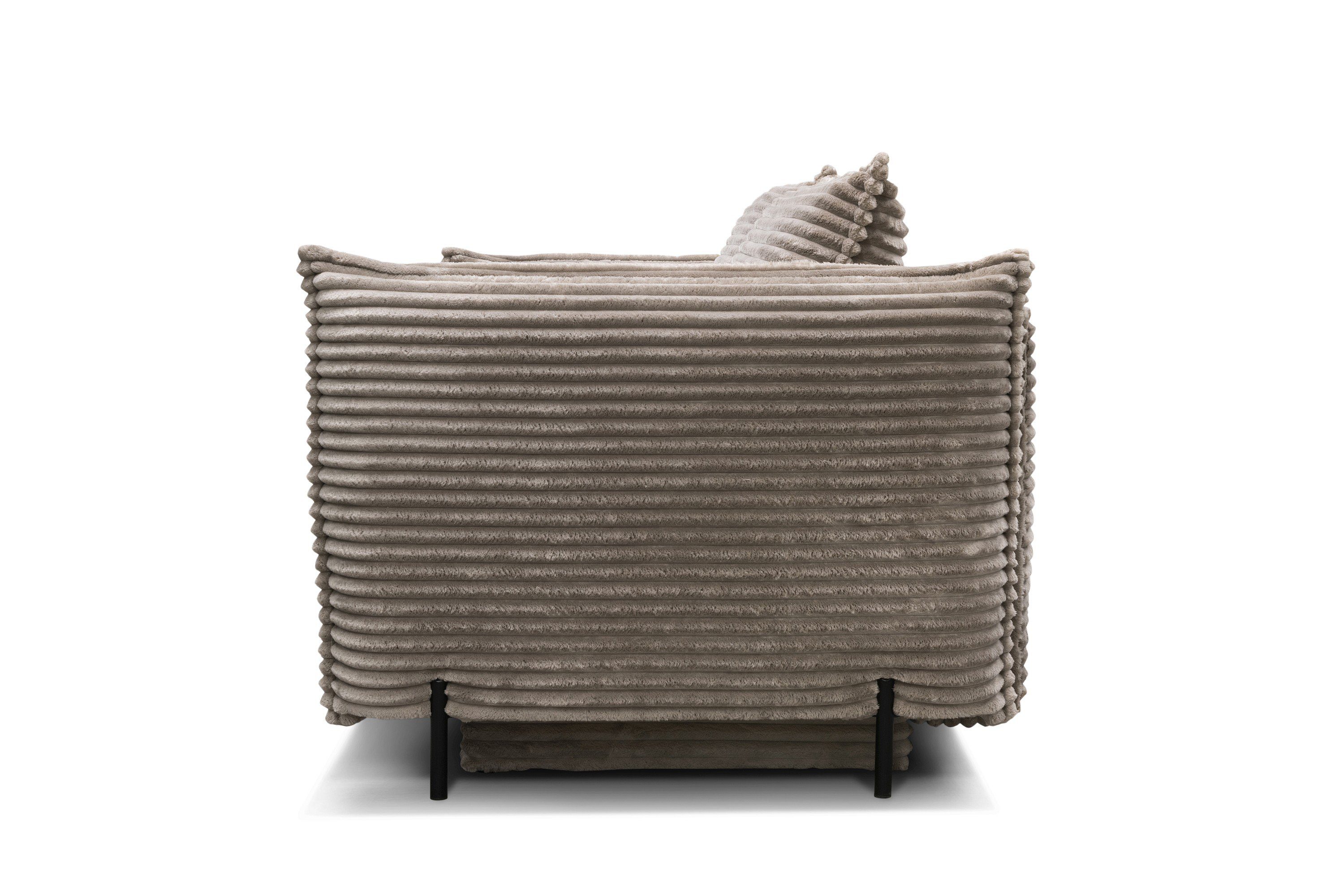 Sofa Cord mega-3-taupe Bettkasten Bettsofa sowie für bezogen Möbel mit und Cordbezug Amalfi Dich mit Farbauswahl,