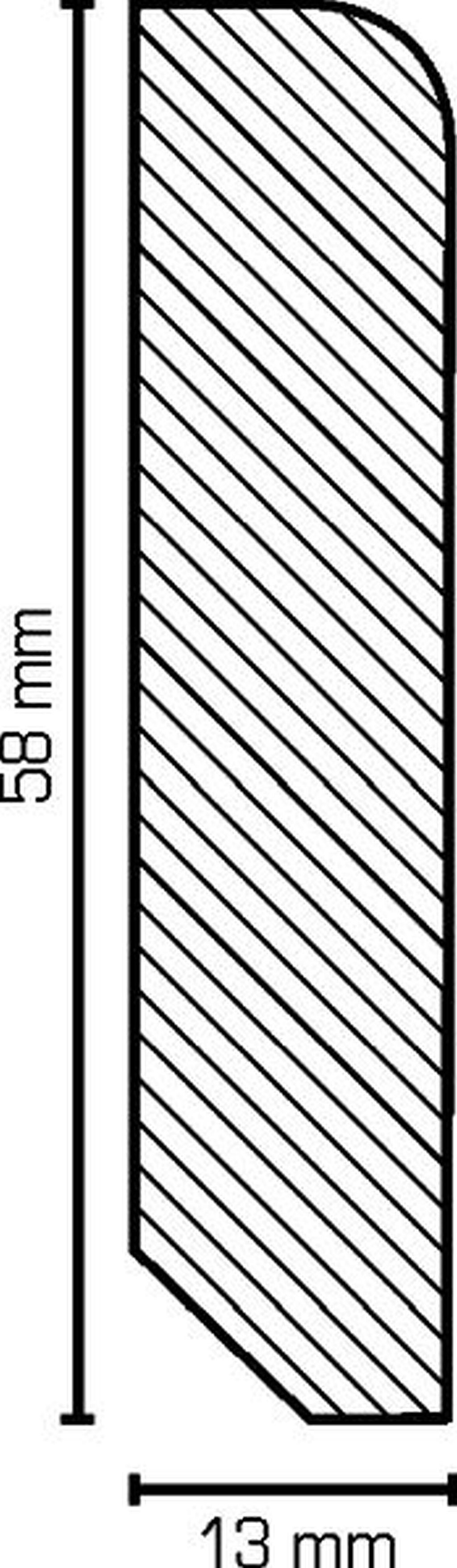 Südbrock Sockelleiste Sockelleiste Holz Bergeiche 13 x 58 Massivholz Lackiert Fußleiste, L: 240 cm, H: 5.8 cm, 1-St.