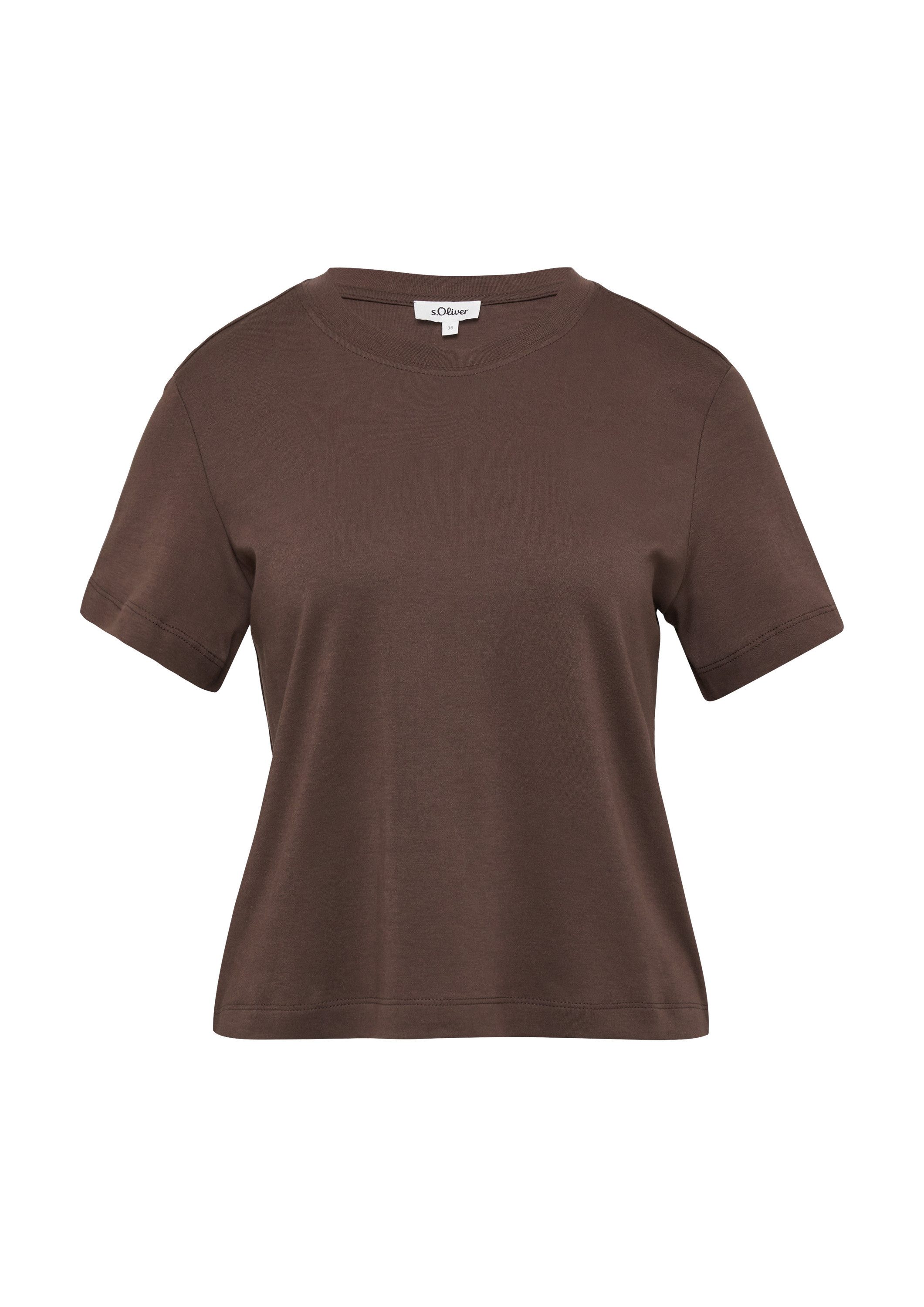 s.Oliver Kurzarmshirt T-Shirt Verkürztes T-Shirt aus Interlockjersey günstig online kaufen