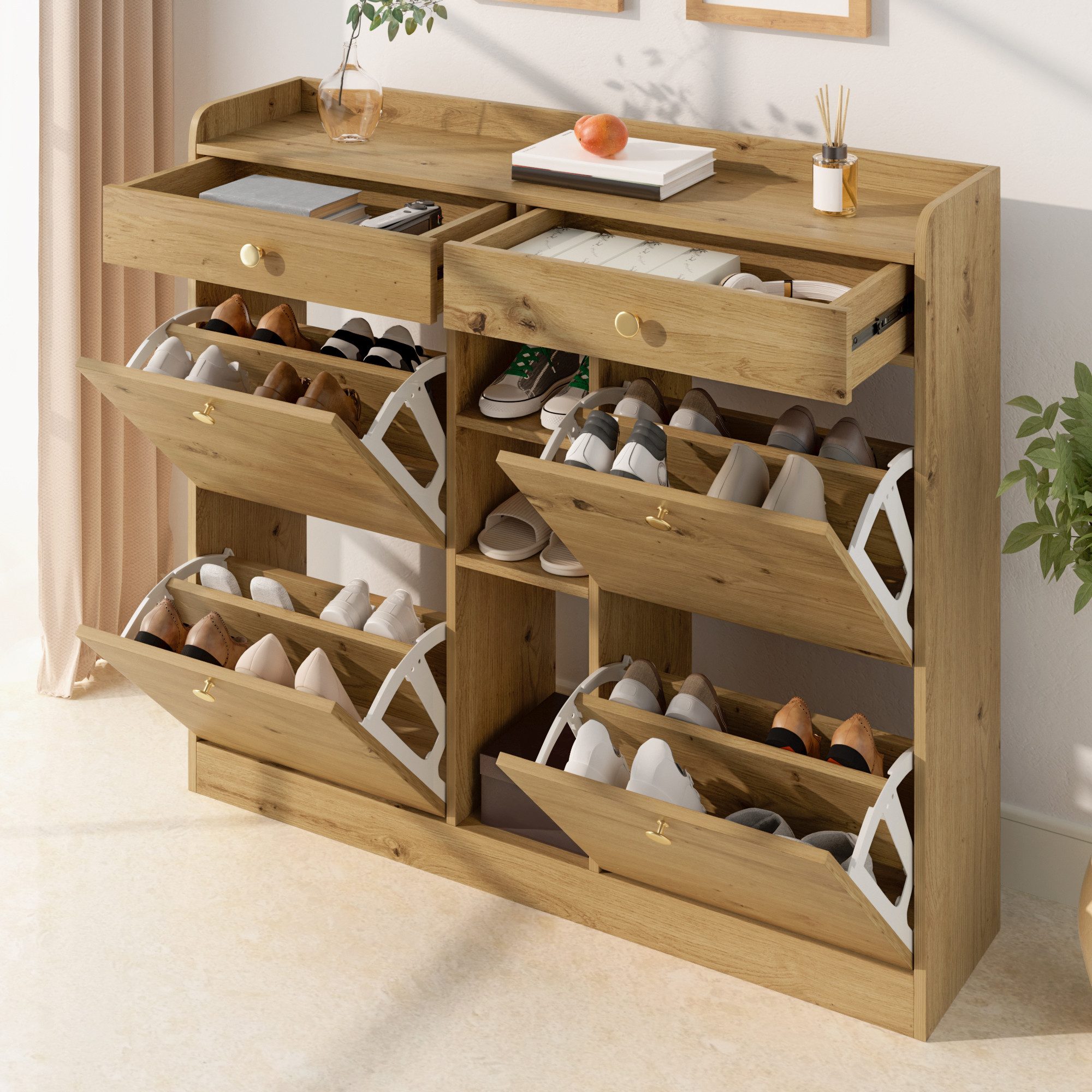 Schuhschrank Schuhregal Schuhkipper Schuhkommode