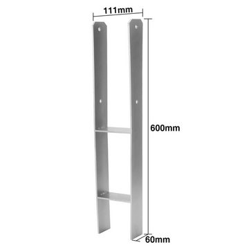 Randaco Pfostenträger Pfostenanker Pfostenträger H-Anker H-Pfostenträger Stützenfuß 81-141MM