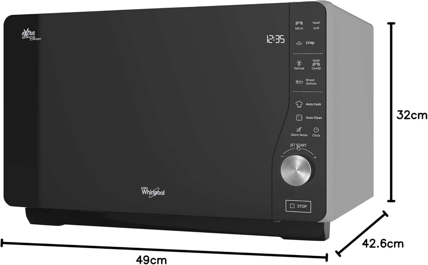 Whirlpool Mikrowelle, 25 Liter, silber