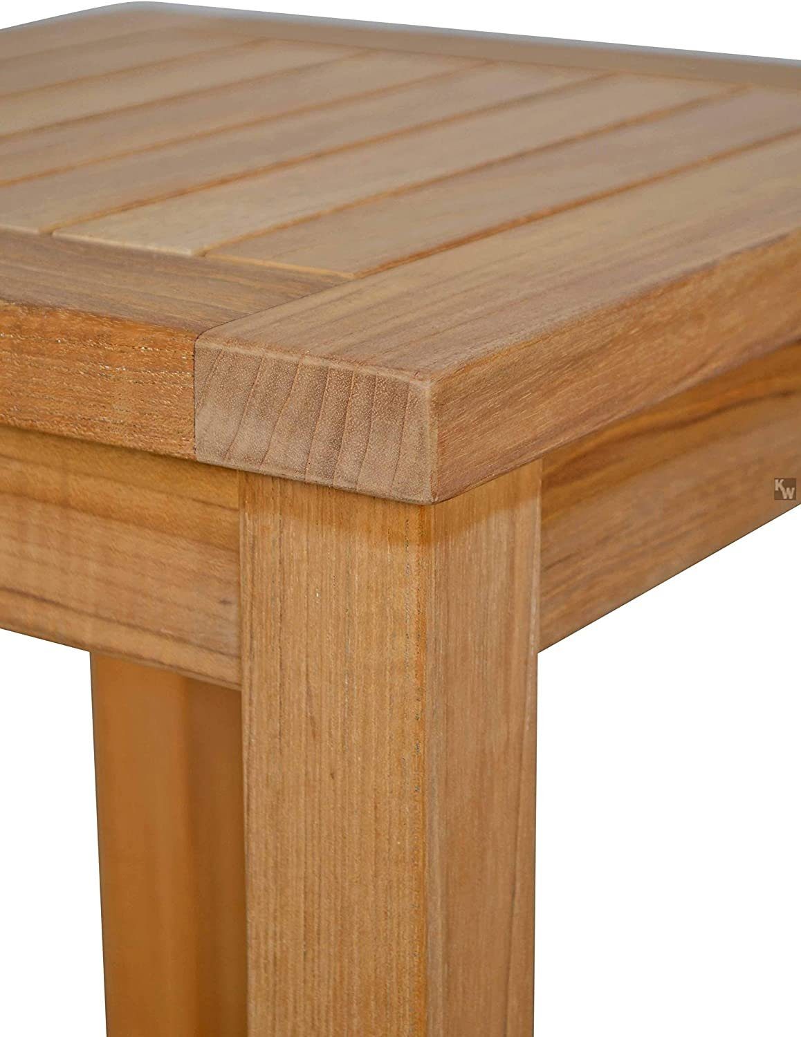 Kai Wiechmann Beistelltisch Teak Balkontisch 40 x 40 cm als wetterfester Ablagetisch, nachhaltiger und unbehandelter Teak Gartentisch