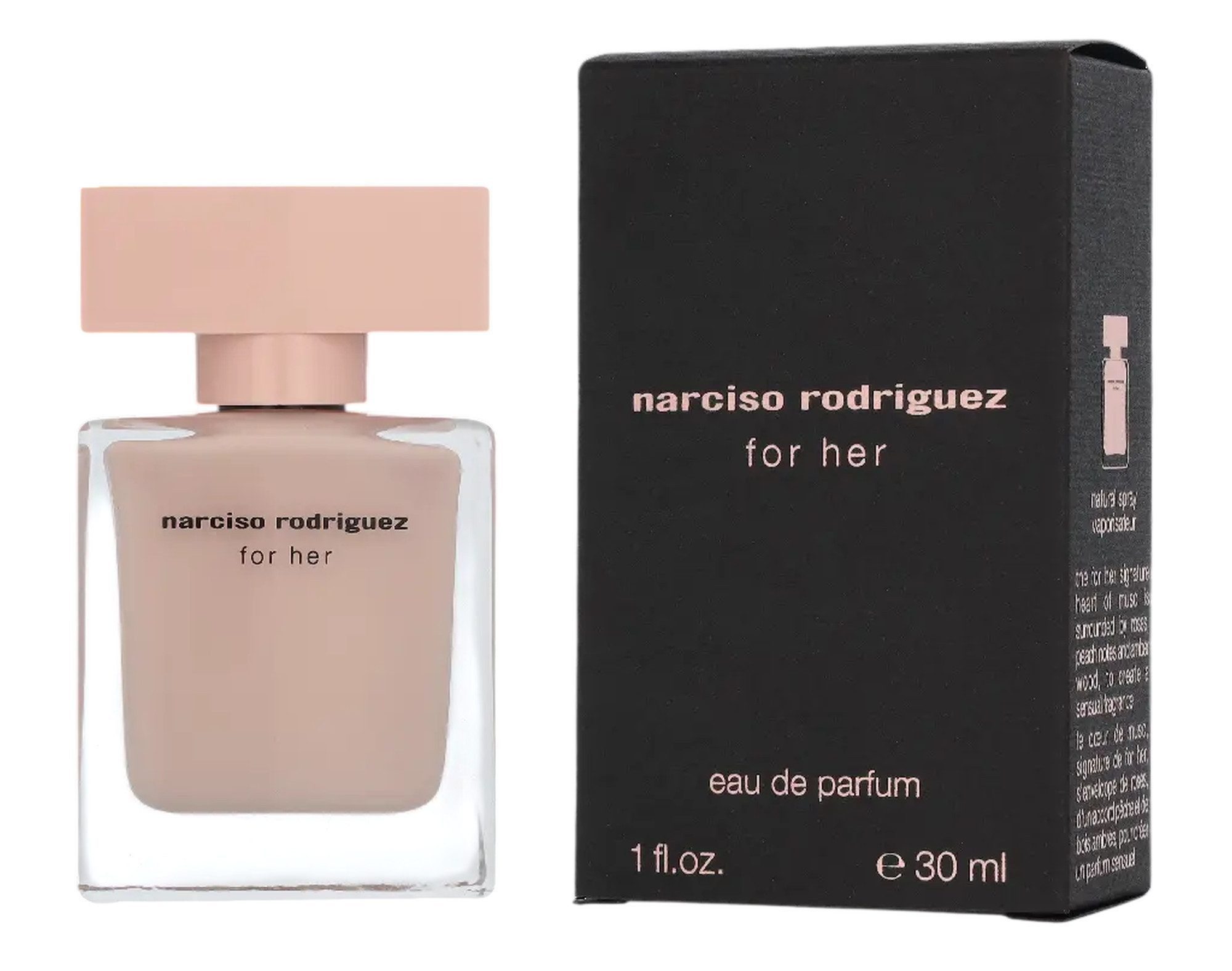 narciso rodriguez Eau de Parfum For Her EDP Damen Spray, Blumiger-moschus Duft mit Sandelholz, Rose, Pfirsich und Patchouli