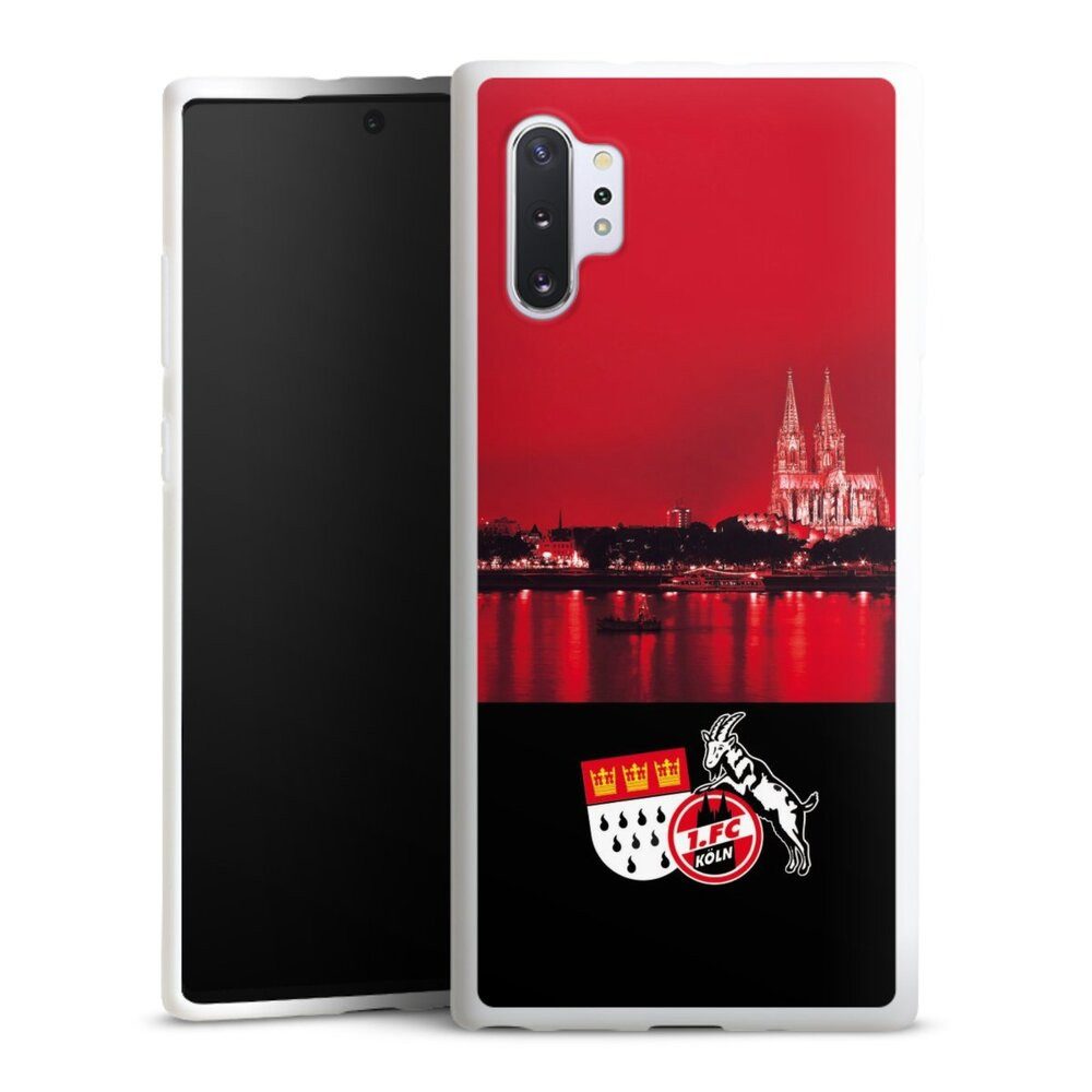 DeinDesign Handyhülle Skyline 1. FC Köln Offizielles Lizenzprodukt Skyline Köln Rot, Samsung Galaxy Note 10 Plus Silikon Hülle Bumper Case Smartphone Cover