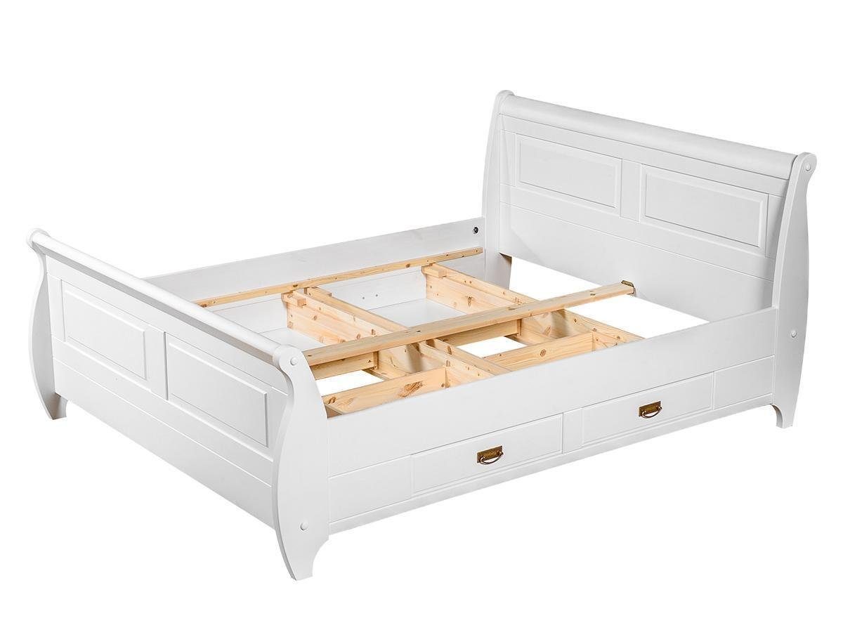 Stil Luxus Weiß Doppelbett JVmoebel Betten Bett Doppelbetten Bauern Landhaus Bett