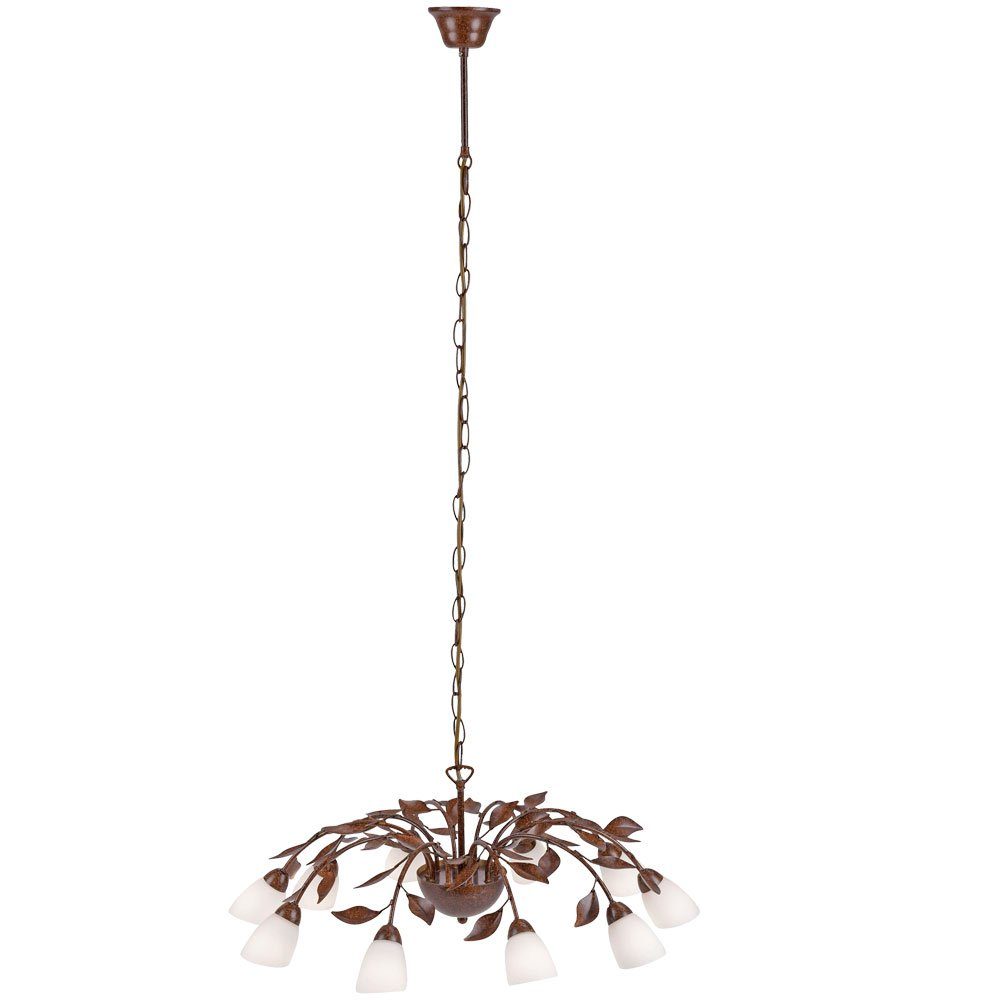 JUST LIGHT Hängeleuchte, Leuchtmittel nicht inklusive, Pendelleuchte Vintage rost Pendellampe Esszimmer Retro Kronleuchter