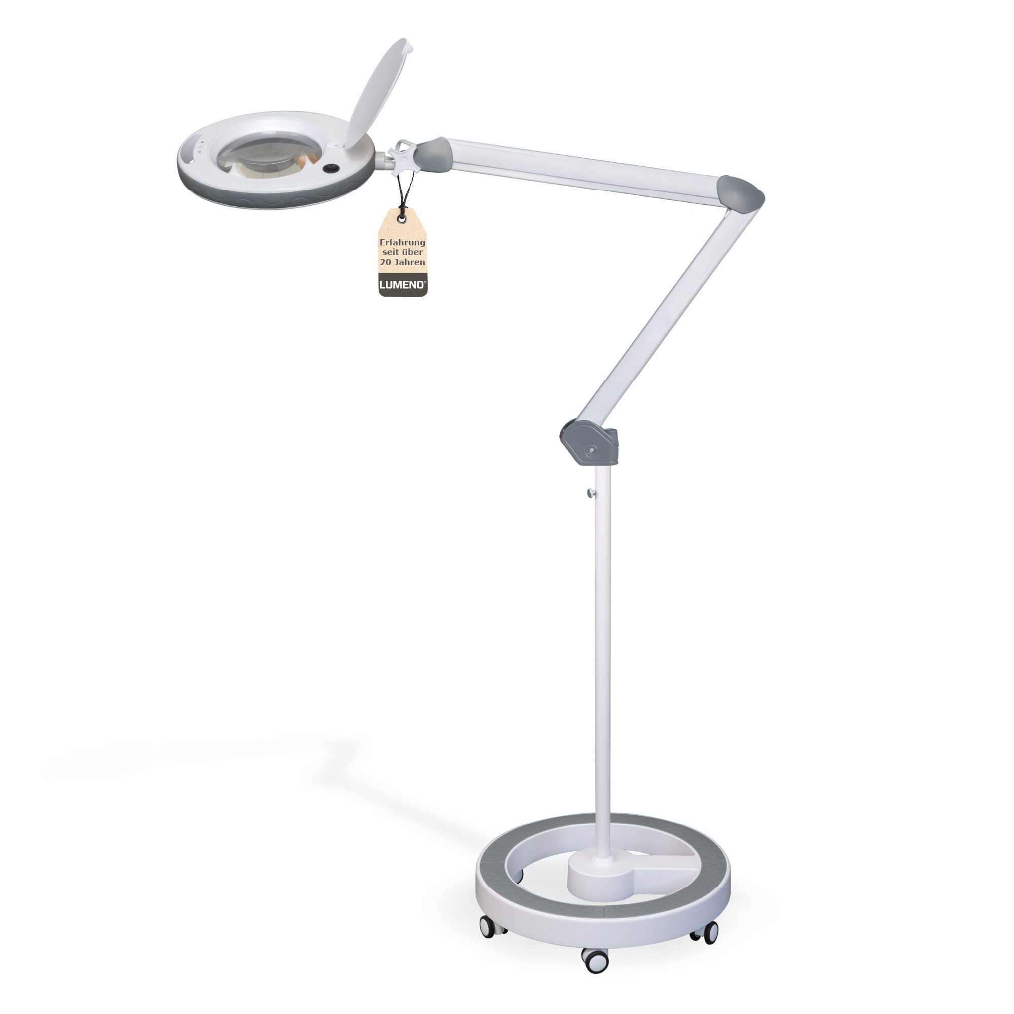 Lumeno Lupenlampe 851X dimmbare LED-Lupenleuchte, 152 mm kristallklare Linse, LED fest integriert, Kaltweiß, 6500 K