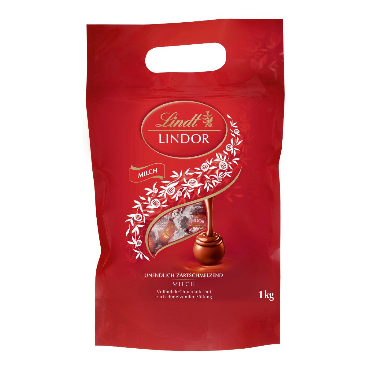 LINDT Schokolade, Lindor Lindor Milch zartschmelzende Vollmilchschokolade 1000g