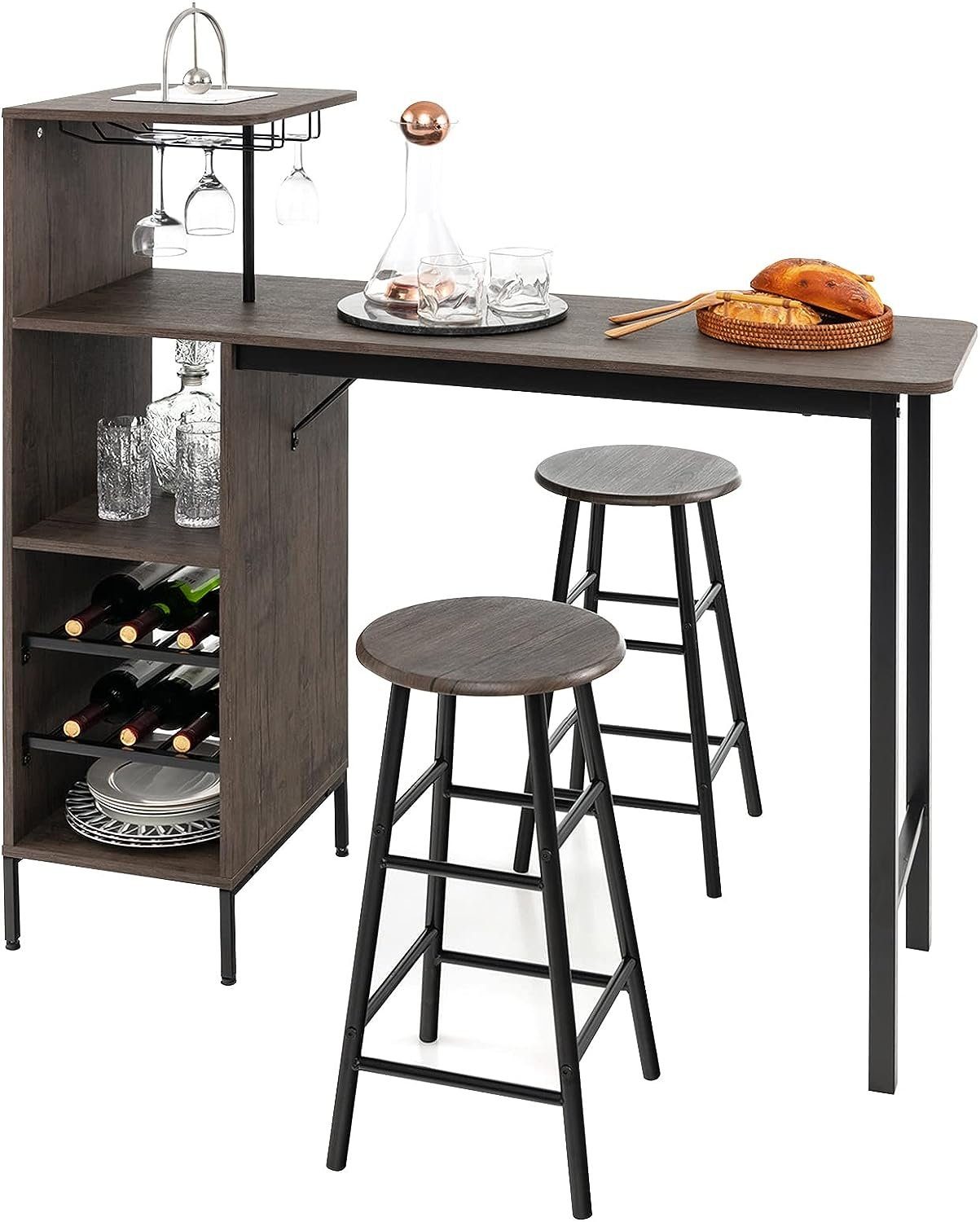 KOMFOTTEU Bartisch mit Barhocker (Set, 3-St), günstig online kaufen