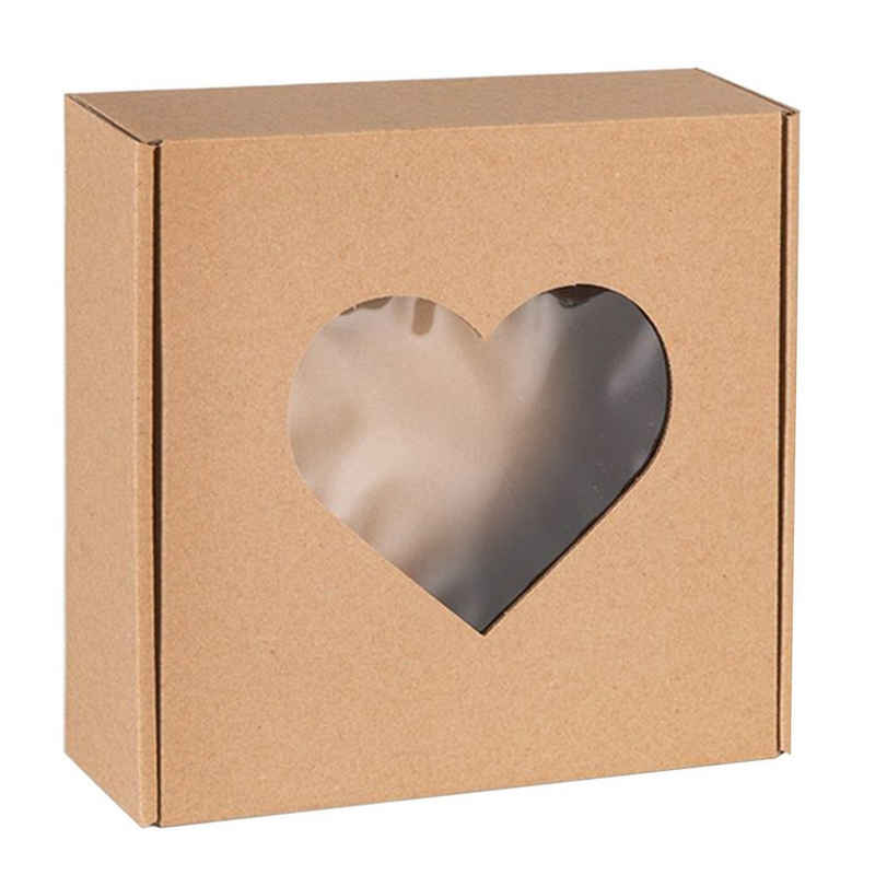 Sarcia.eu Geschenkbox Quadratische Schachtel mit Herzfenster, Geschenksbox 20x20x5cm x1