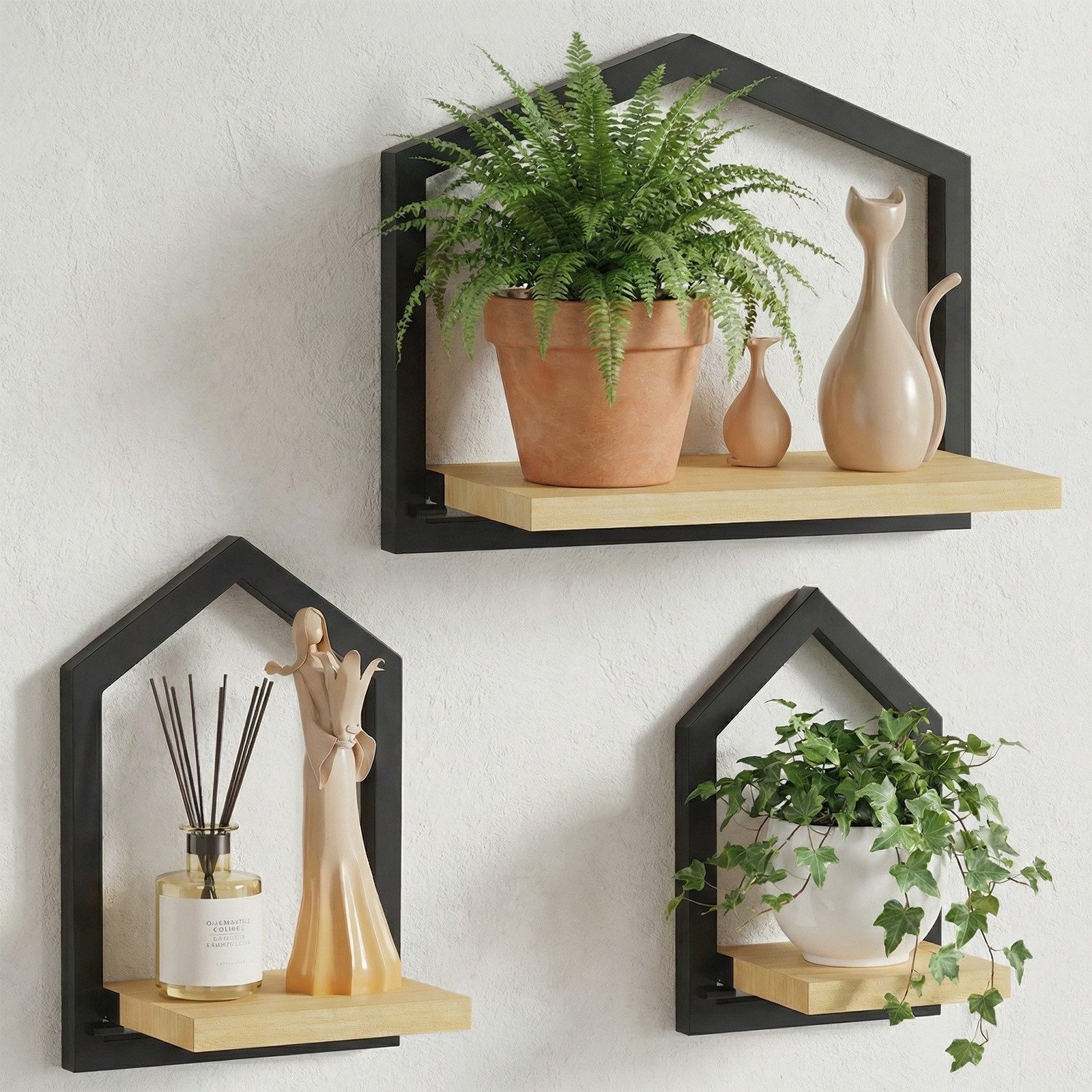 Yorbay Wandregal Set 3-tlg. Floating Schwebregal Dreieckiges Design für Wan günstig online kaufen