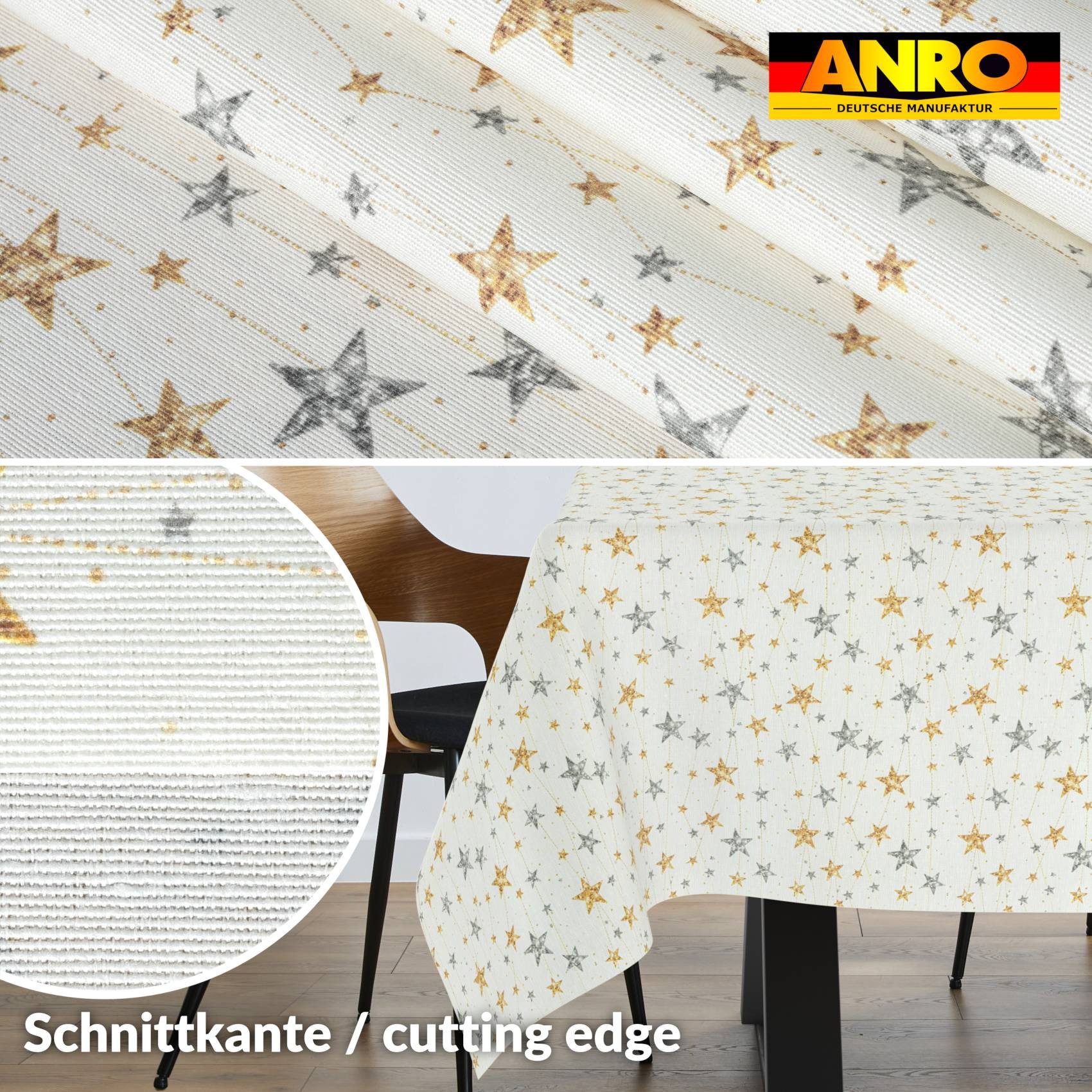 ANRO Tischdecke pflegeleicht Weihnachten Tischtuch Christmas Strene Tischwä günstig online kaufen