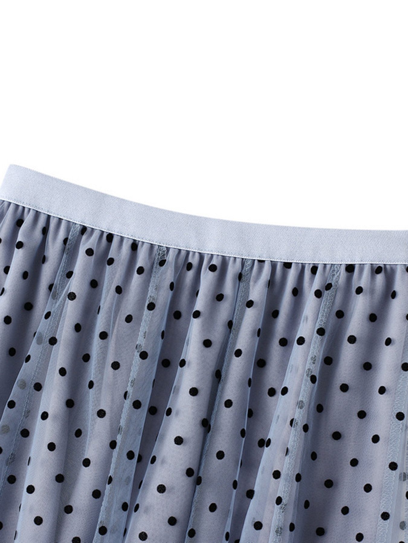 DEBAIJIA Meshrock Damen Blumendruck Tüll Elastischer Rock mit hoher Taille