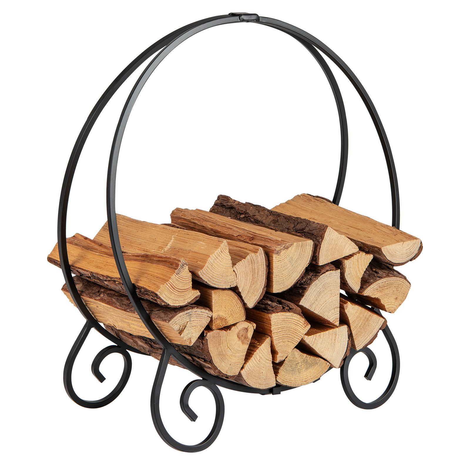 COSTWAY Kaminholzregal, BxTxH:27x59x64 cm, Metall, klappbarer Kaminholzständer für Innen und Aussen
