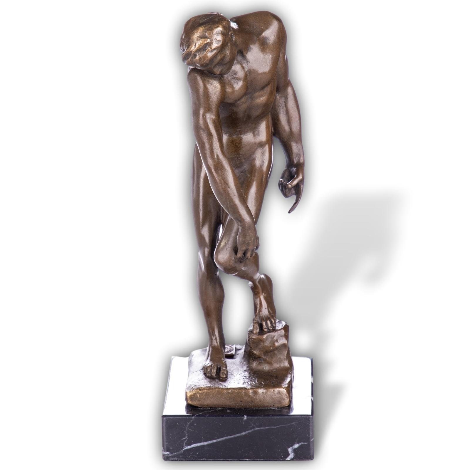 Kopie Adam Rodin Skulptur 20cm Replik nach Akt Skulptur Figur Bronze Aubaho Antik-Stil