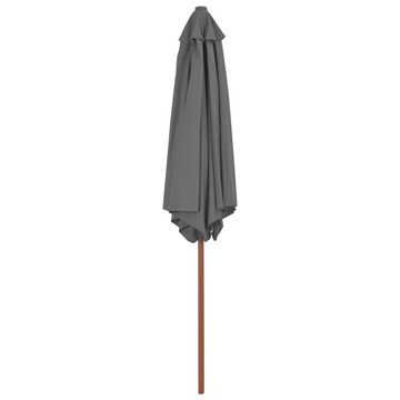vidaXL Balkonsichtschutz Sonnenschirm mit Holz-Mast 270 cm Anthrazit