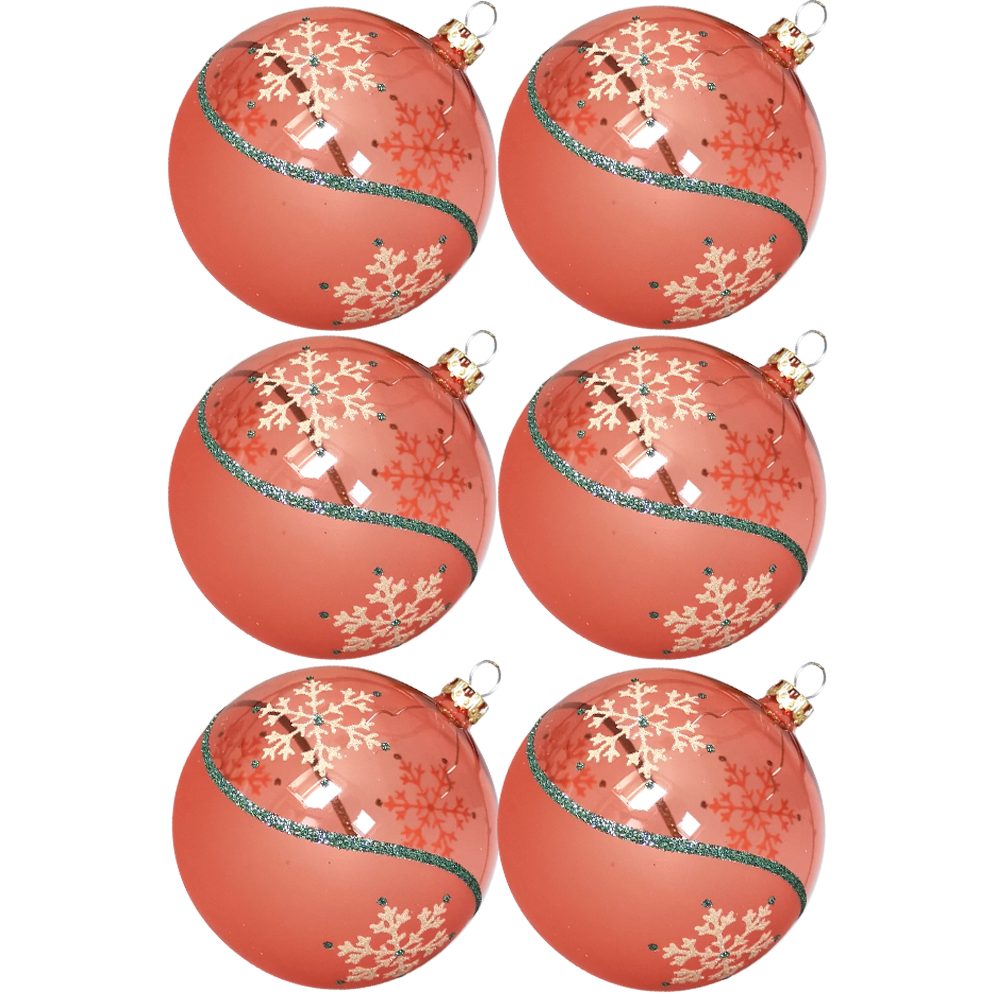 Schatzhauser Weihnachtsbaumkugel Weihnachtskugel-Set Kristallwelle hummer (6 St), mundgeblasen, handdekoriert