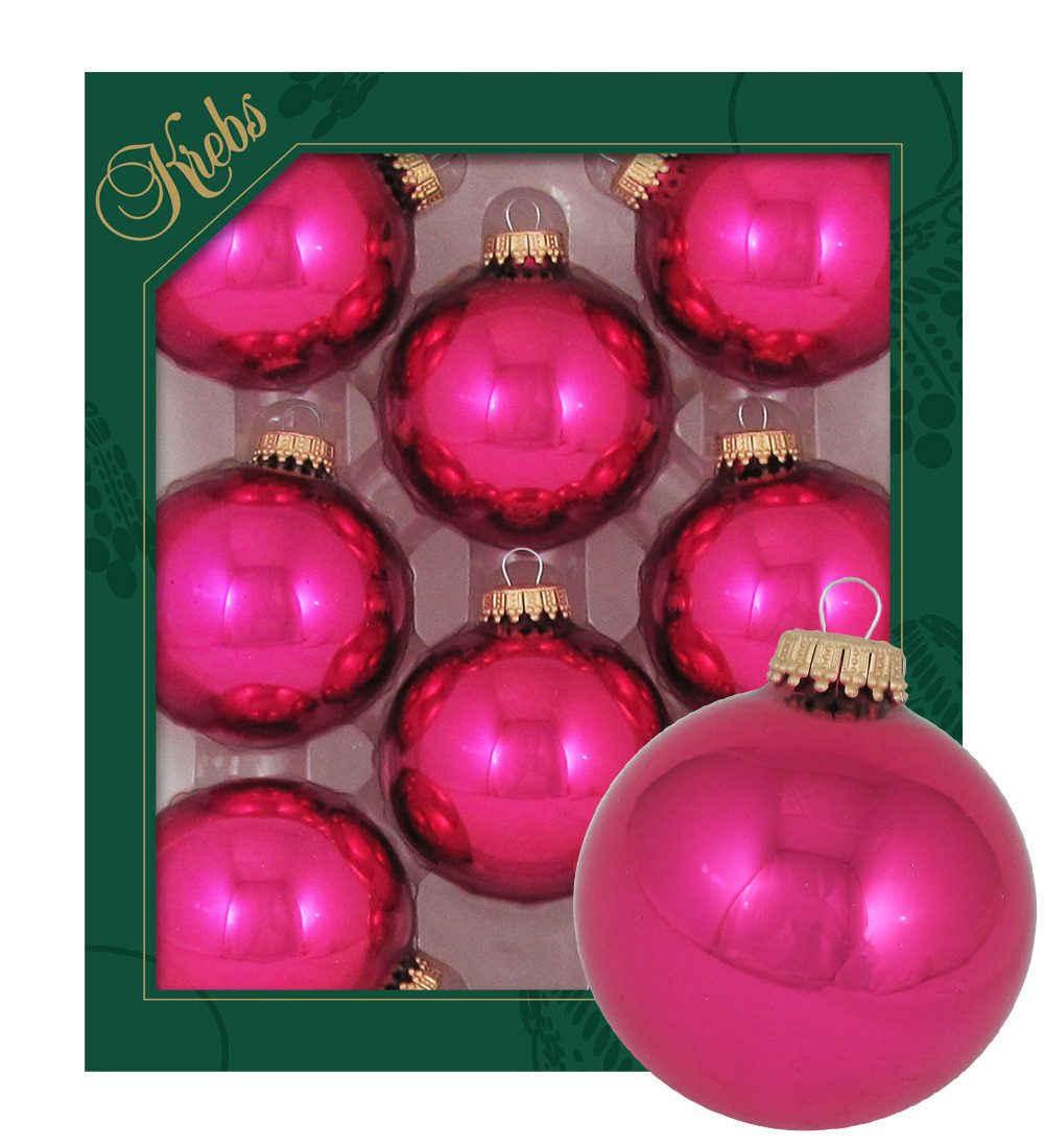 Krebs Glas Lauscha Christbaumschmuck Glaskugel Set - Cabernet-Glanz - 8 Stü günstig online kaufen