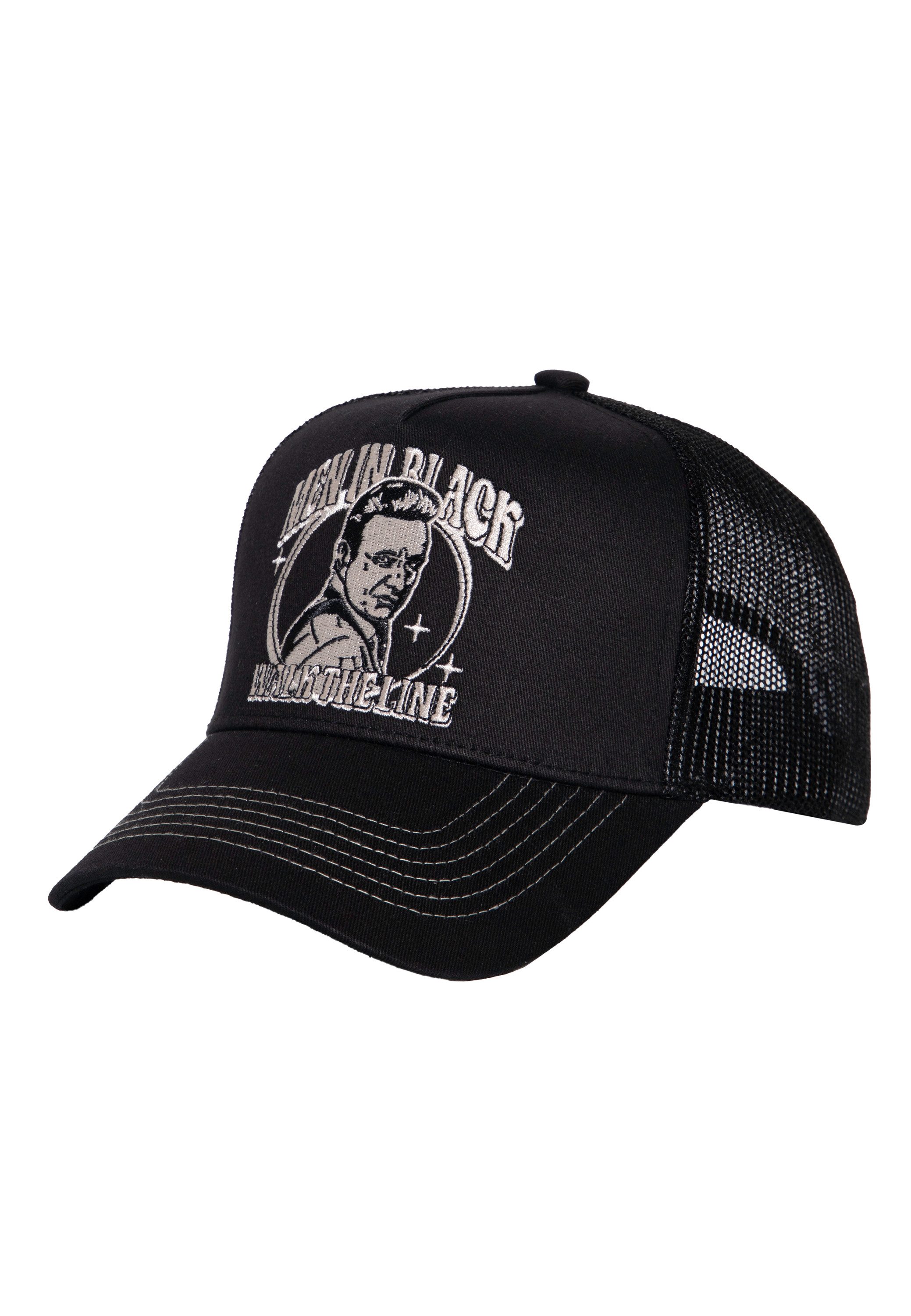 KingKerosin Trucker Cap Man in Black (1-St) mit Stickerei vorne