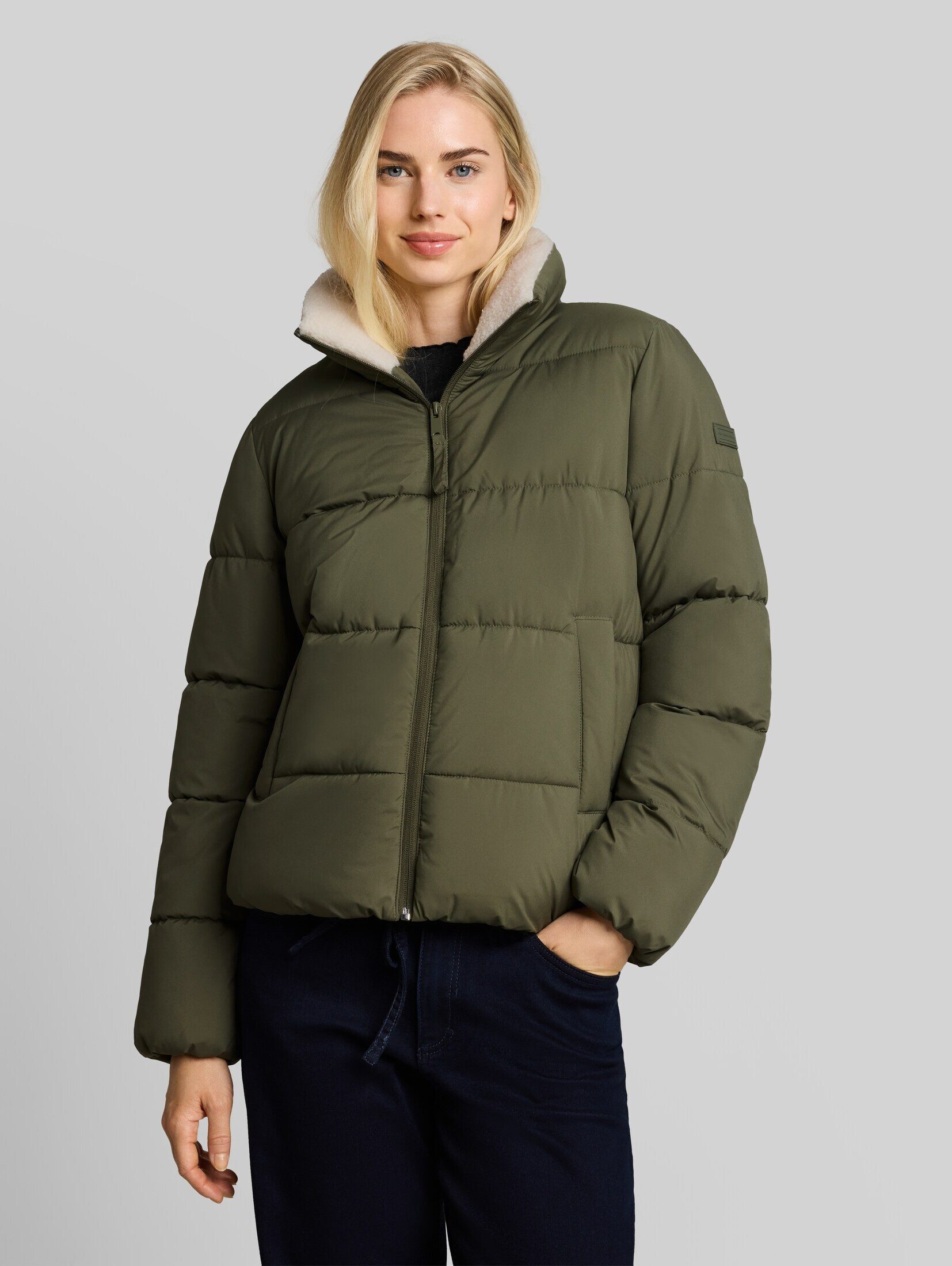 TOM TAILOR Denim Steppjacke Jacken Puffer-Jacke mit Teddy-Kragen
