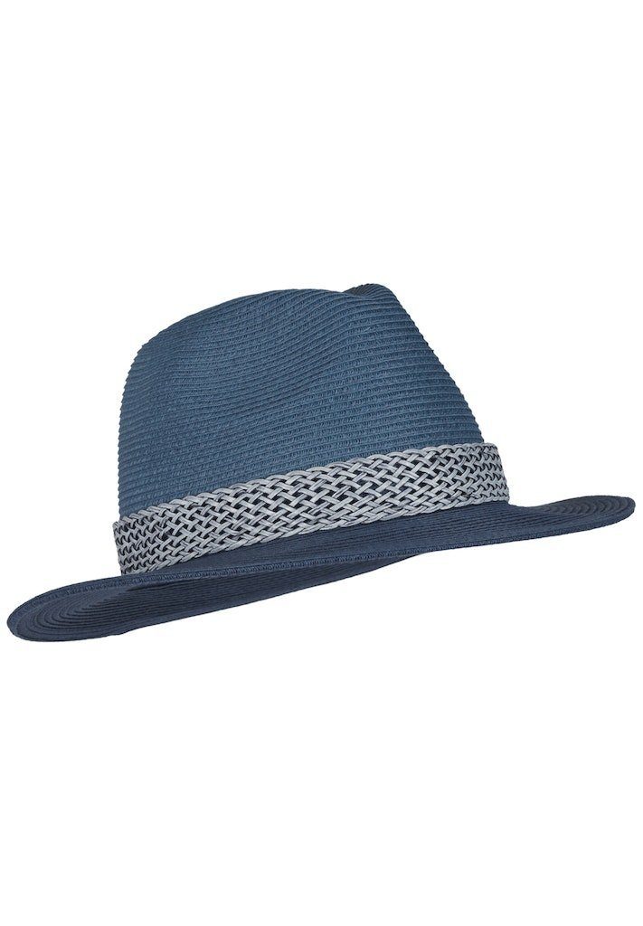 Loevenich Strohhut Fedora Hut Kunstledergarnitur 0890-indigo