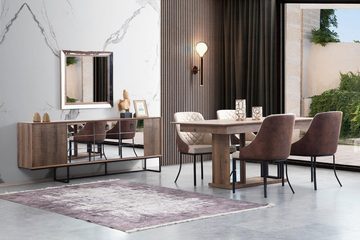 JVmoebel Stuhl Esszimmerstuhl weiß für Esstisch Metall Holz Modern stuhl elegantes