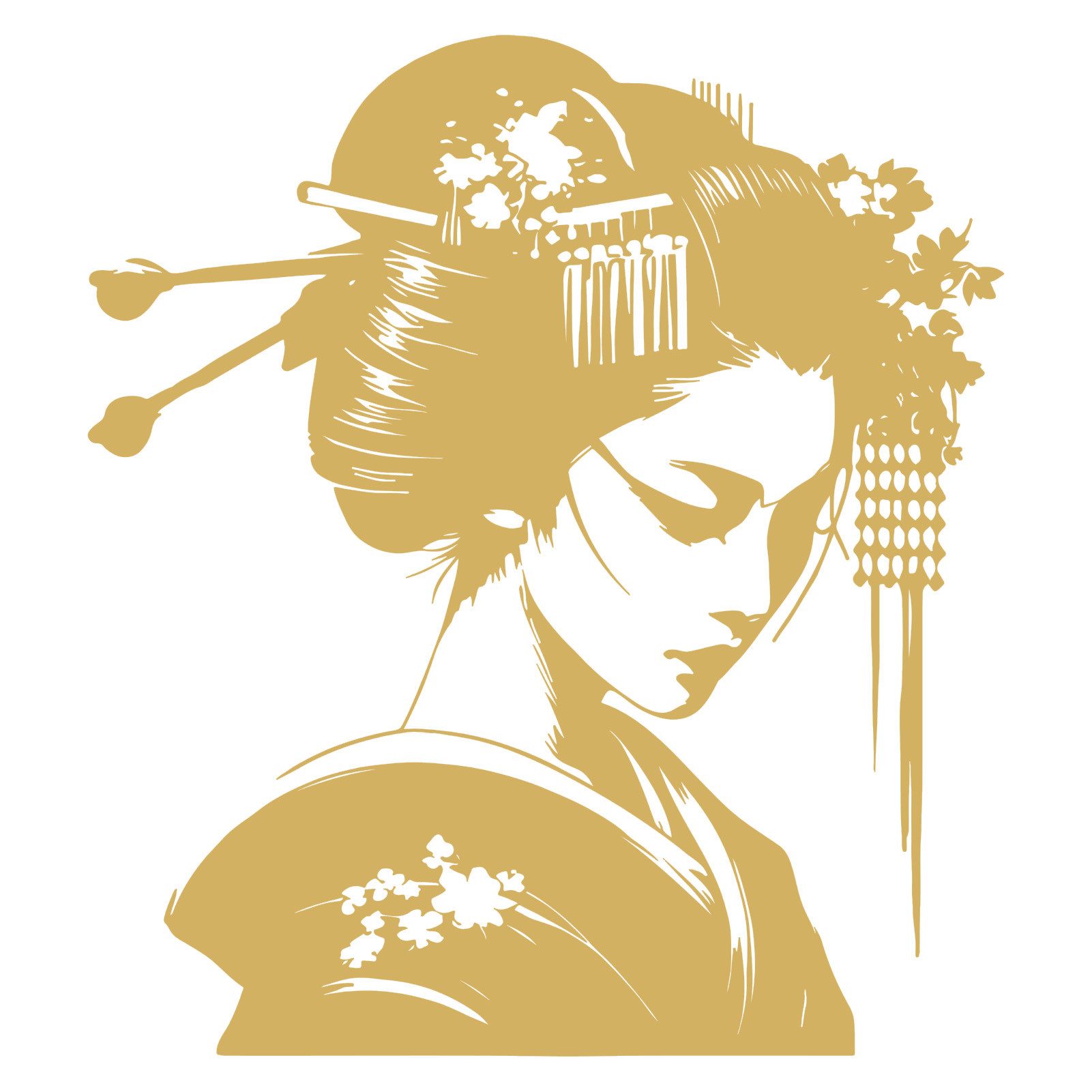 Jumpeak Wanddekoobjekt Japanische Frau Metall Wanddekoration, günstig online kaufen