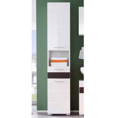 trendteam Hochschrank Mezzo Badschrank Standschrank Badezimmerschrank Badezimmerhochschrank