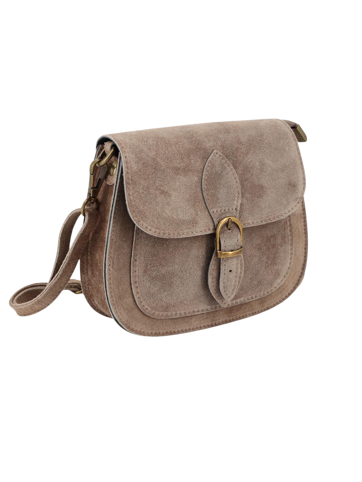 BRISE TASCHE Schultertasche Brise Damen Umhängetasche aus Wildleder mit Reißverschluss (Einzelartikel), leicht kompakt zeitloses Design