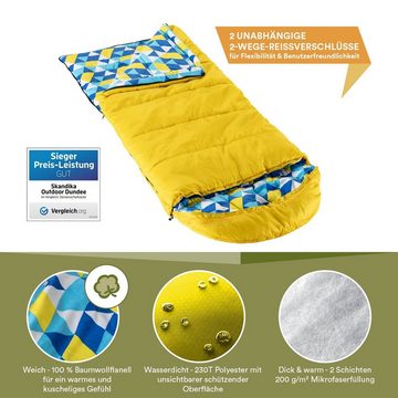 Skandika Kinderschlafsack Dundee Junior (gelb), Luxus-Qualität, für Kinder