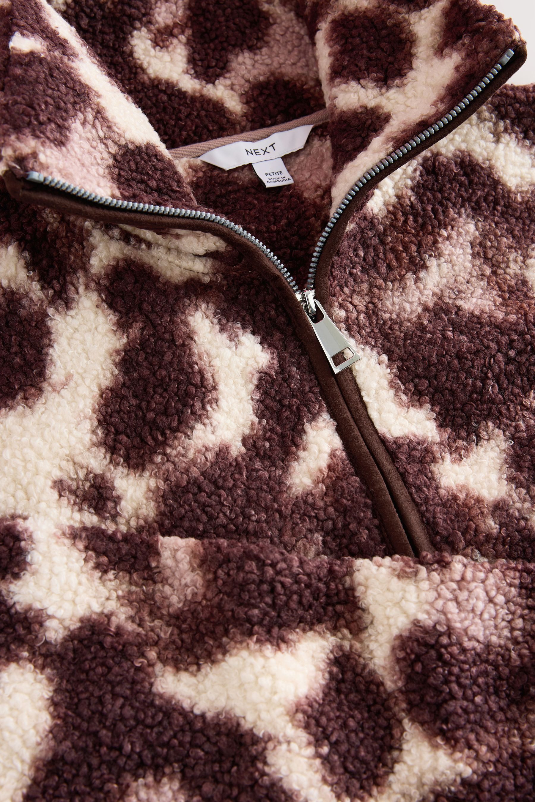Next Fleecejacke Teddy-Borgoberteil mit 1/4-Reißverschluss (1-St)