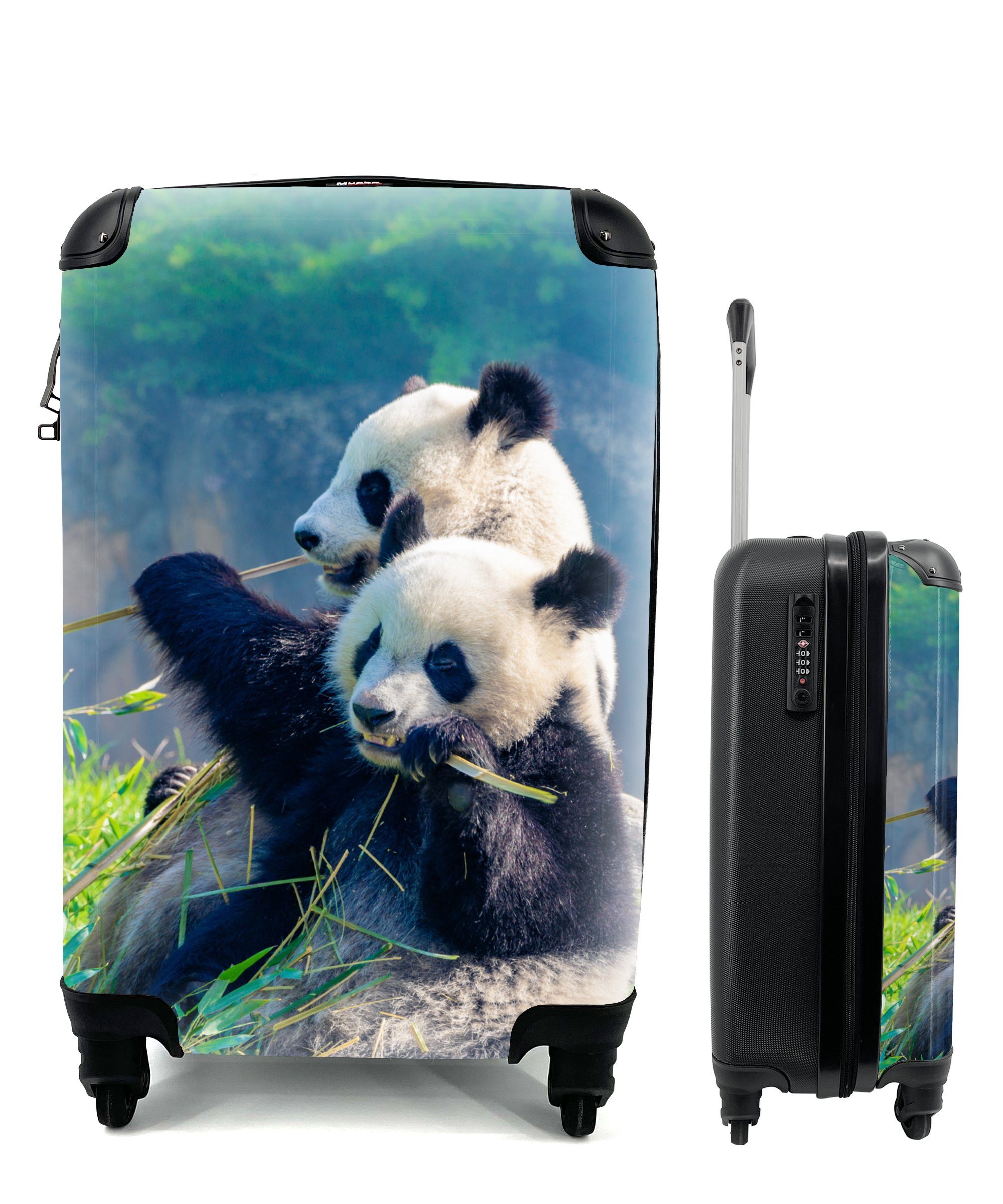 Handgepäckkoffer Panda - Bambus - Gras - Tiere
