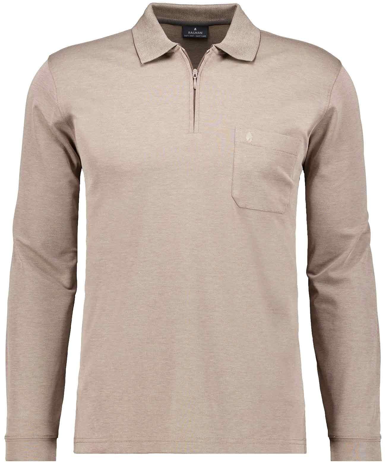 RAGMAN Langarm-Poloshirt