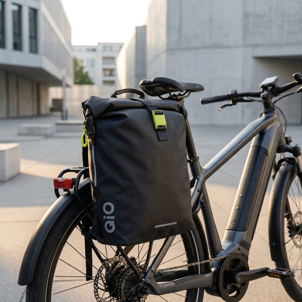 QiO Fahrradtasche QIO RUCKSACK "MIKA" M. HO OK ON HAKEN SCHWARZ