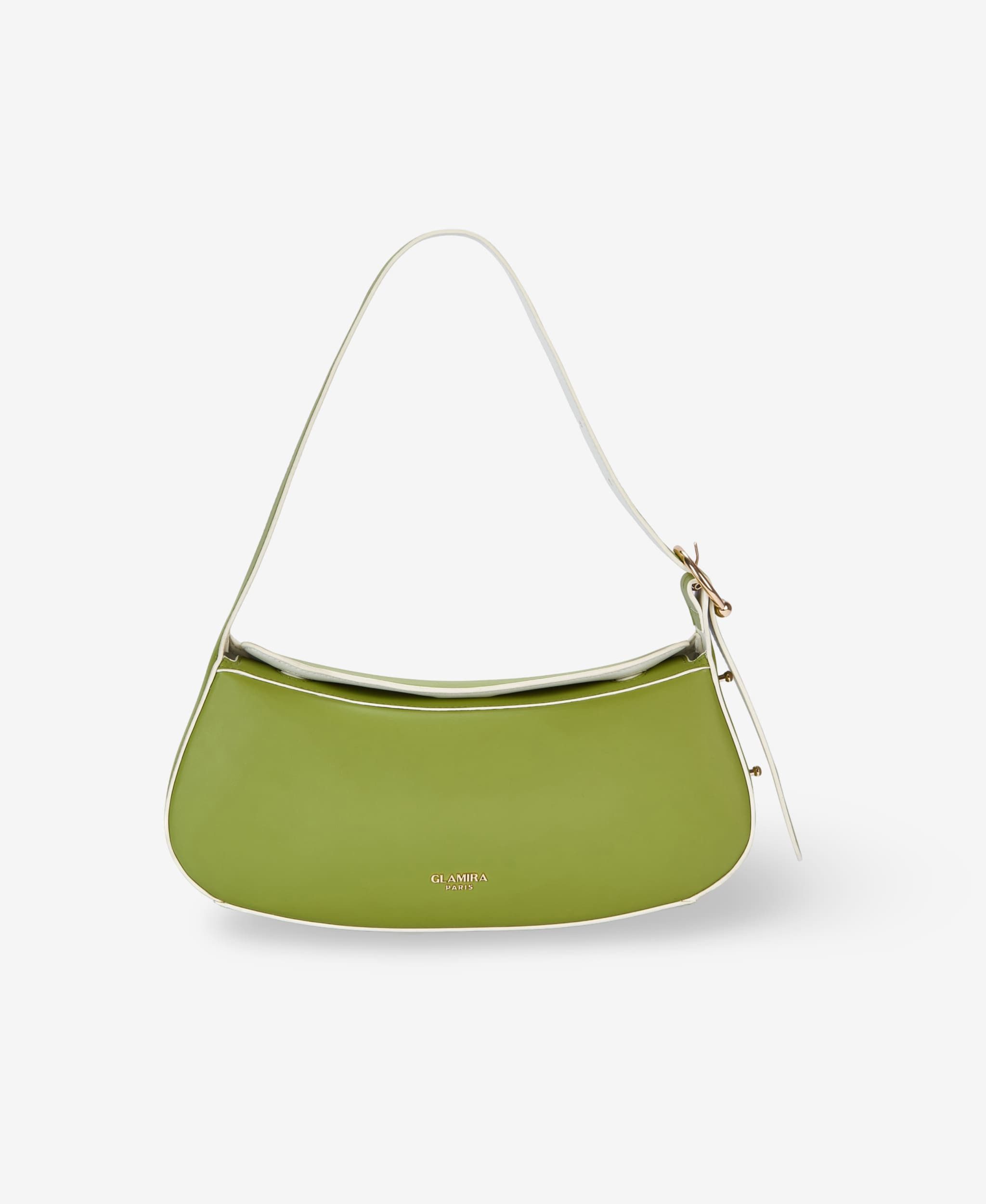 GLAMIRA Schultertasche Lisbon Light Grüne Schultertasche (1-tlg), echt Leder