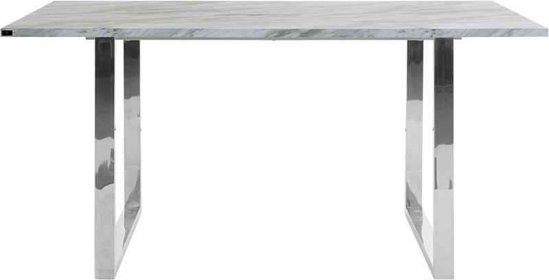 Leonique Esstisch »Cevennen« (1-St), Tischplatte aus pflegeleitem MDF in Marmor Optik, Gestell aus Metall verchromt, in verschiedenen Größen erhältlich, Höhe 76 cm