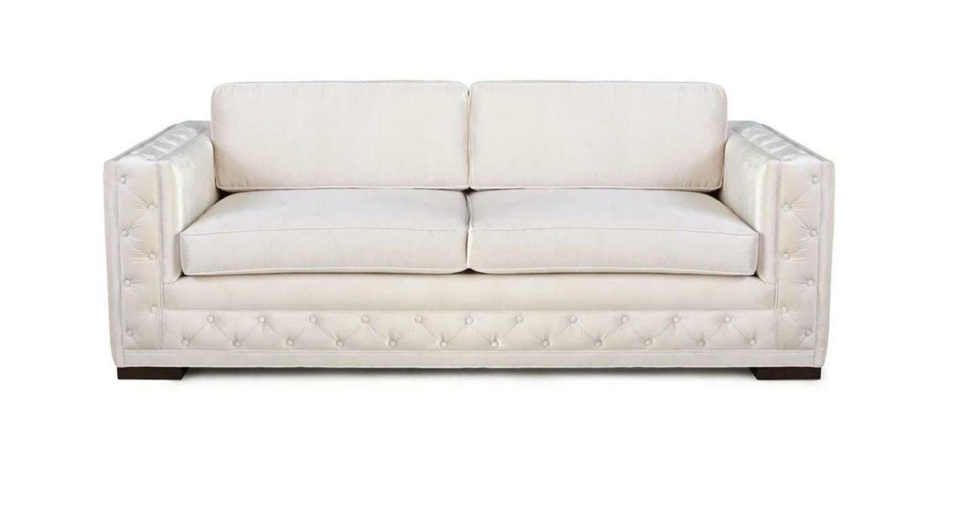 JVmoebel Chesterfield-Sofa, Couchen Neu Design Modern Kreative Beige Möbel Sofa Chesterfield Textil Weiß