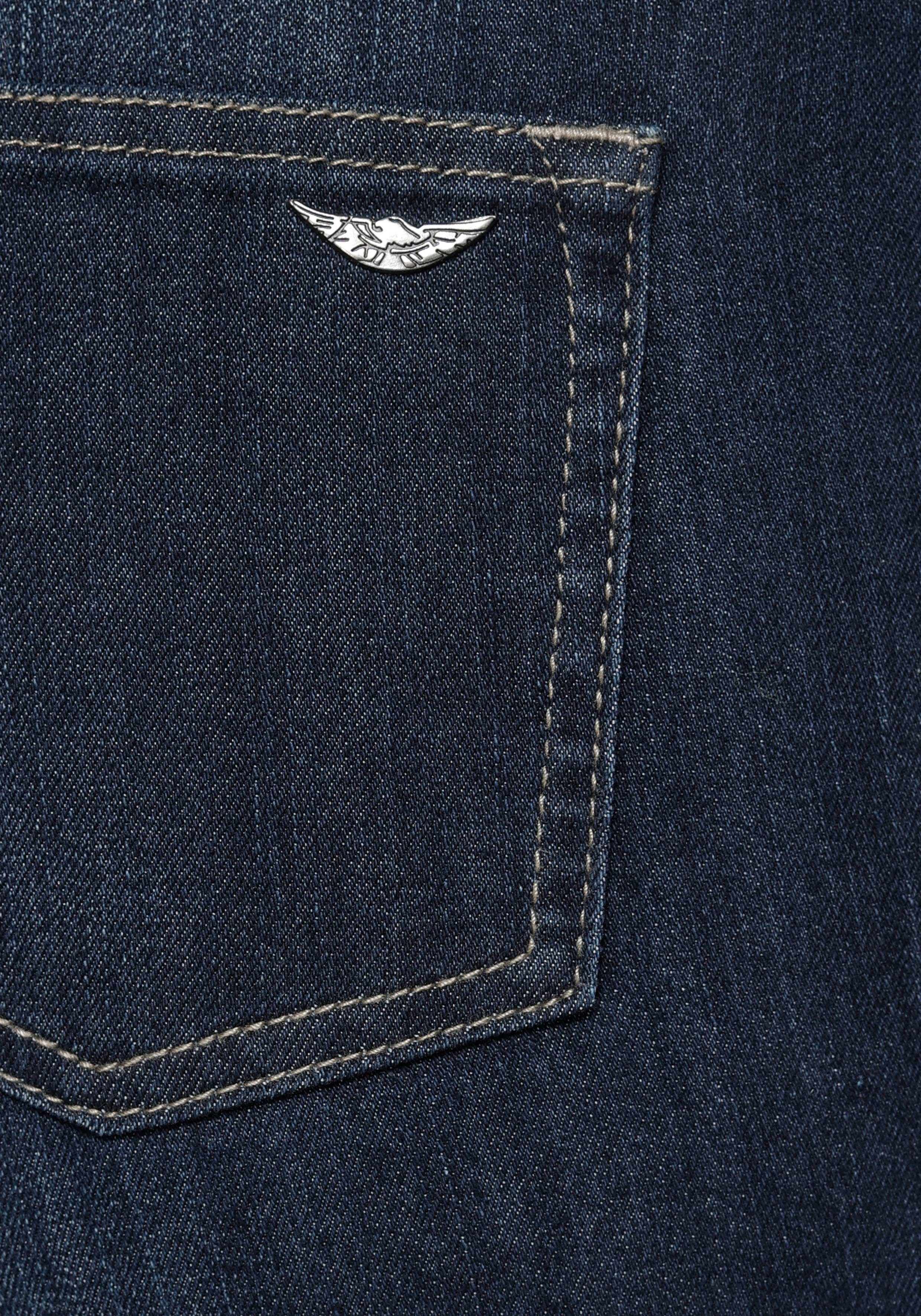 Arizona Slim-fit-Jeans High Waist mit Seitenstreifen coolem