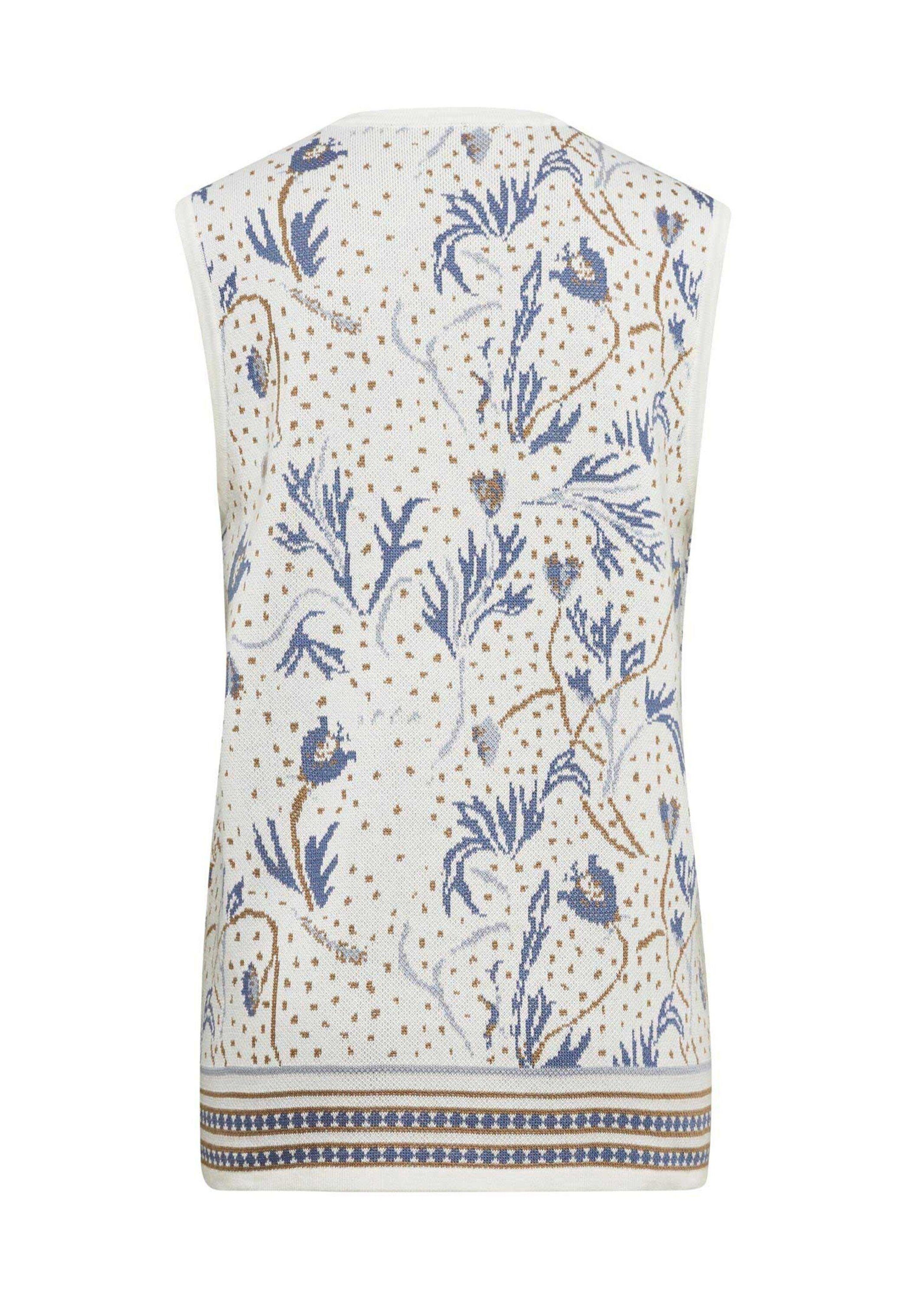 GOLDNER Strickweste Kaschierende Jacquard-Strickweste in hochwertiger Qualität