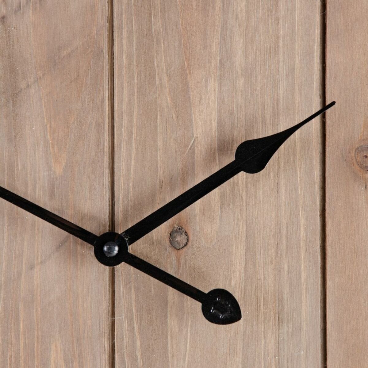 Bigbuy Uhr Wanduhr natürlich Schwarz 60 DMF x 60 4 x cm