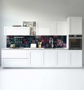 MyMaxxi Dekorationsfolie Küchenrückwand Blühende Vintage Blumenwand selbstklebend