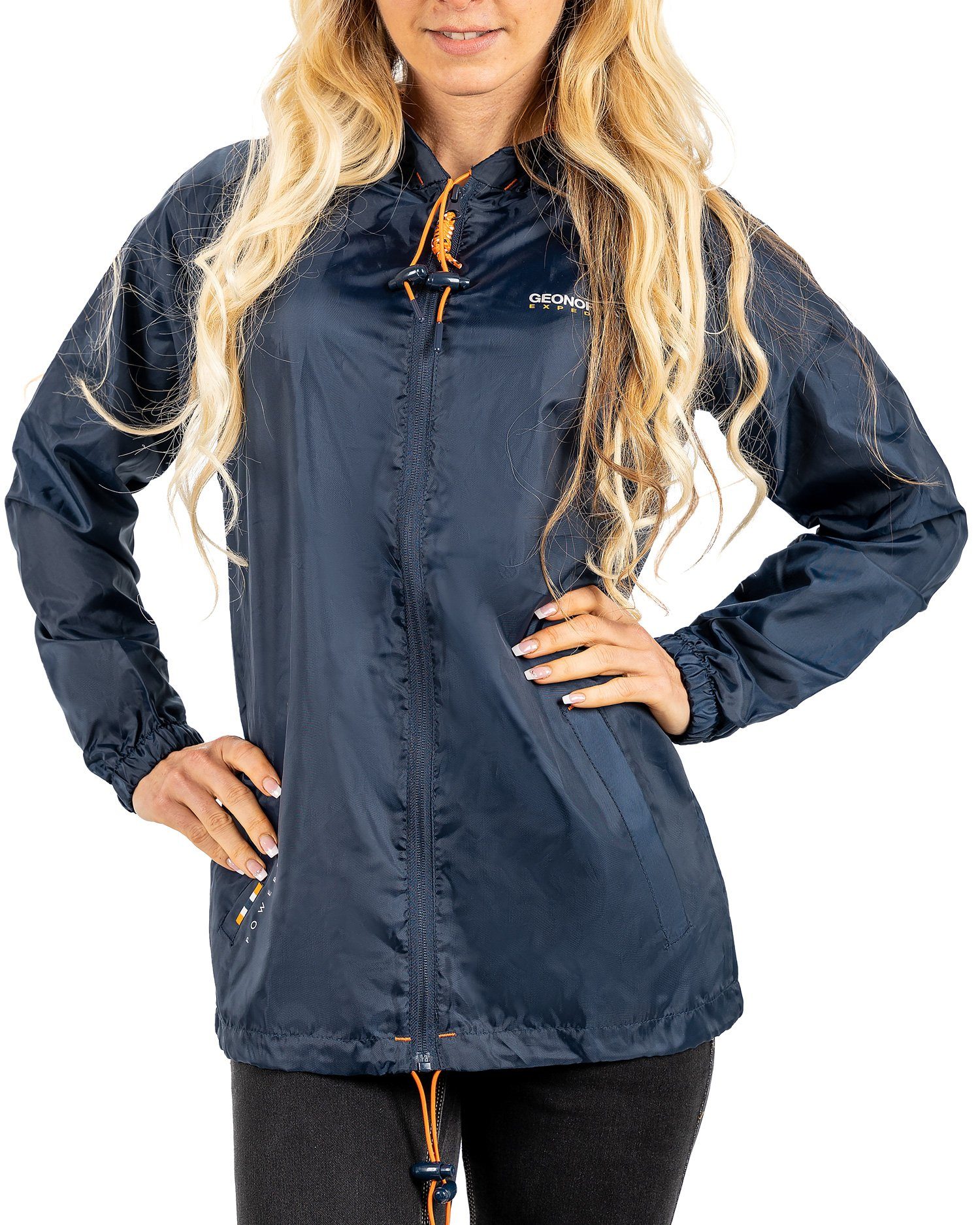 Geo Norway Windbreaker Leichte Regenjacke baboat Lady (1-St) inkl. Aufbewahrungstasche navy