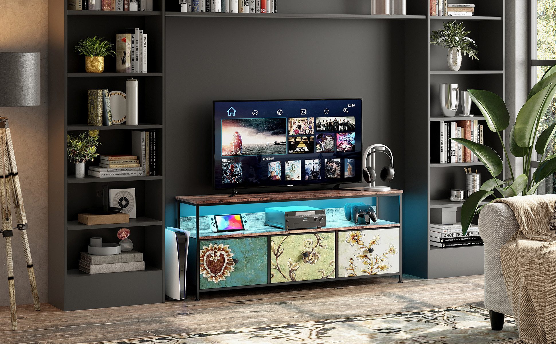 FUROKOY TV-Schrank TV-Board Breite 137 cm günstig online kaufen