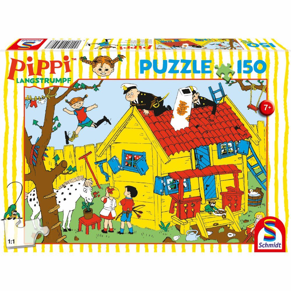 Schmidt 150 Puzzle Villa Kunterbunt Spiele Teile, Puzzleteile und 150 Pippi die