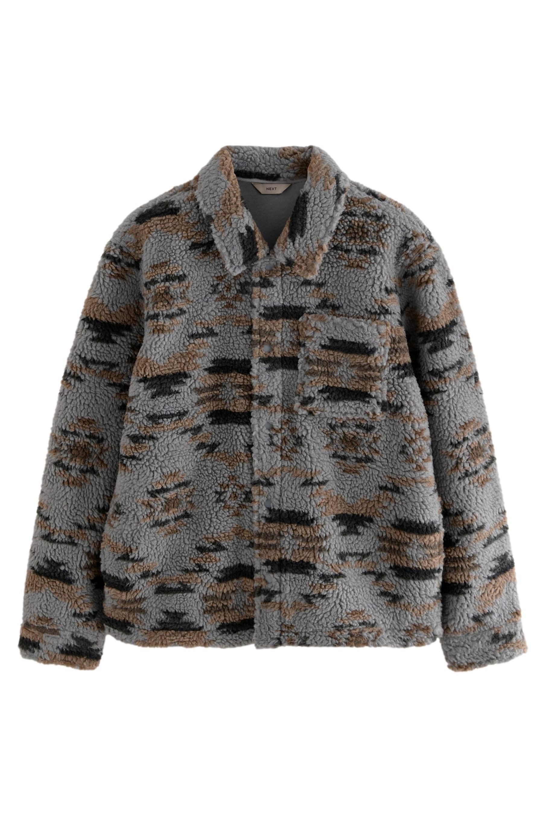 Fleecejacke Fleece-Hemdjacke mit Print