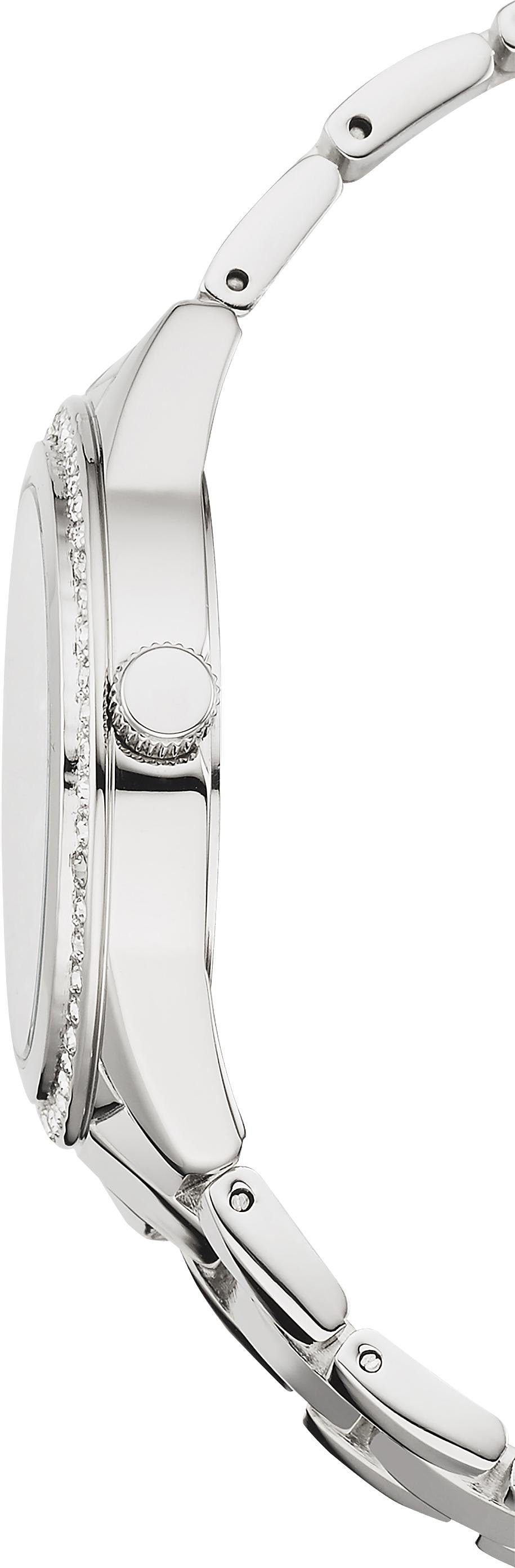 Firetti Quarzuhr, (Set, 4-tlg., inkl. Ohrstecker und Kette mit Anhänger), Armbanduhr, Damenuhr, Glassteine, ideal auch als Geschenk