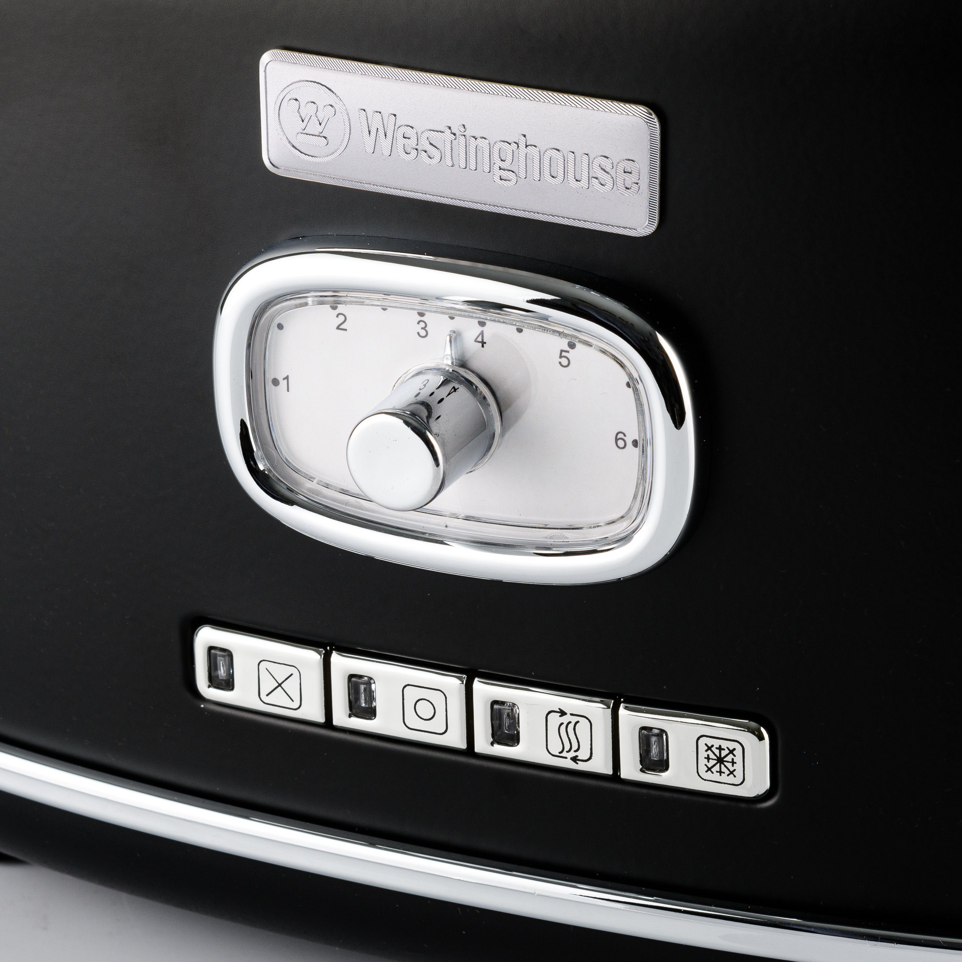 Westinghouse Toaster WKTTB857, Krümelschublade 6 Stufen, 2 kurze Schlitze, für 2 Scheiben, 815 W, Auftau-, Aufwärm-Funktion, Überhitzungsschutz